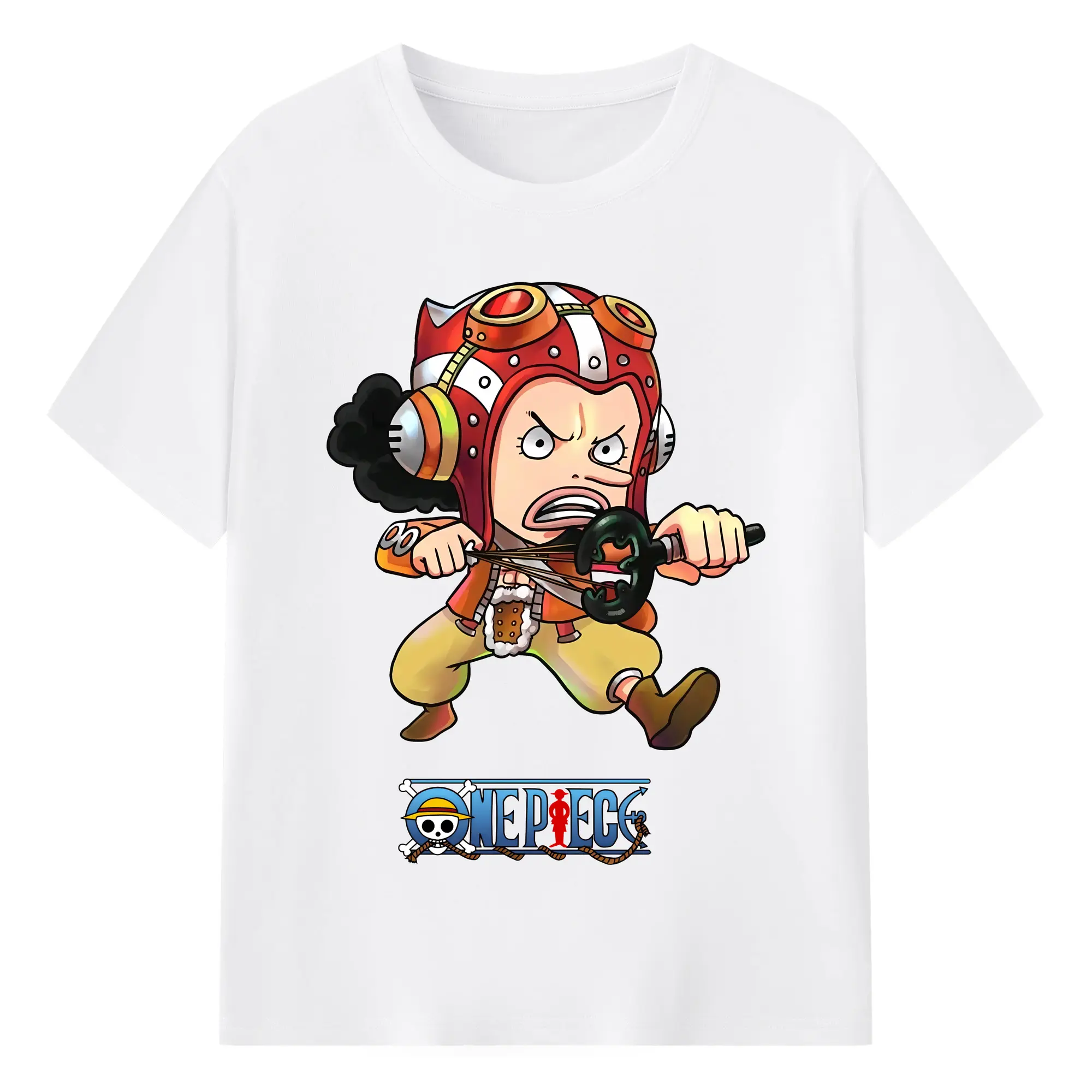 ワンピース グッズ ウソップ - 綿100％ 半袖Tシャツ ・ フロントプリント ・ 快適 通気性 ・ 日常使い 散歩 スポーツ用