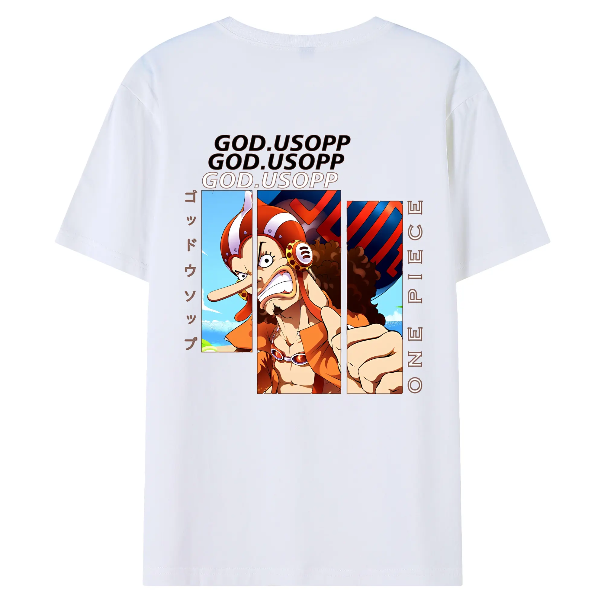 ワンピース グッズ ウソップ - 綿100％ 半袖Tシャツ ・ バックプリント ・ 快適 通気性 ・ 日常使い 散歩 スポーツ用