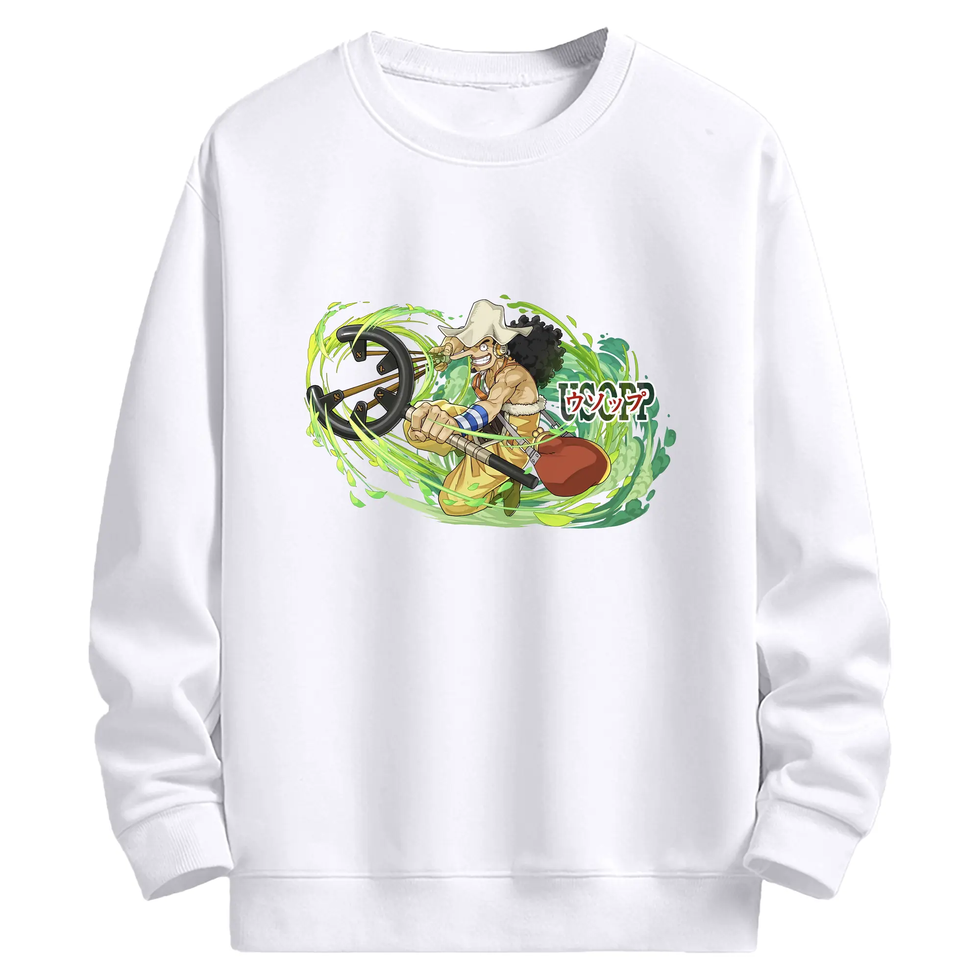 ワンピース グッズ ウソップ - 高品質 クルーネック スウェット ・ コットン59％ ポリエステル41％ ・ ユニセックス 長袖 トレーナー ・ カジュアル デイリー スポーツ 散歩用