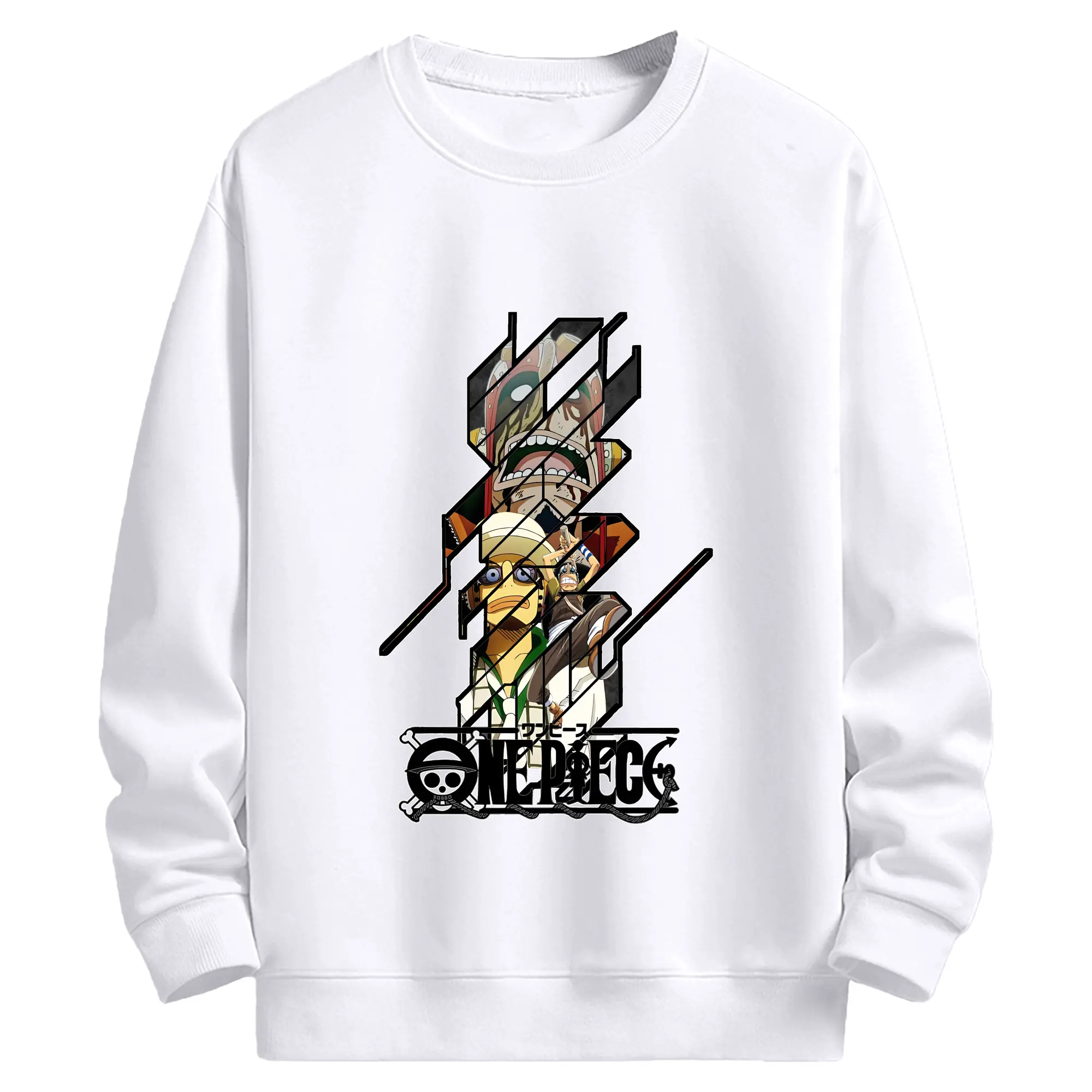 ワンピース グッズ ウソップ - 高品質 クルーネック スウェット ・ コットン59％ ポリエステル41％ ・ ユニセックス 長袖 トレーナー ・ カジュアル デイリー スポーツ 散歩用