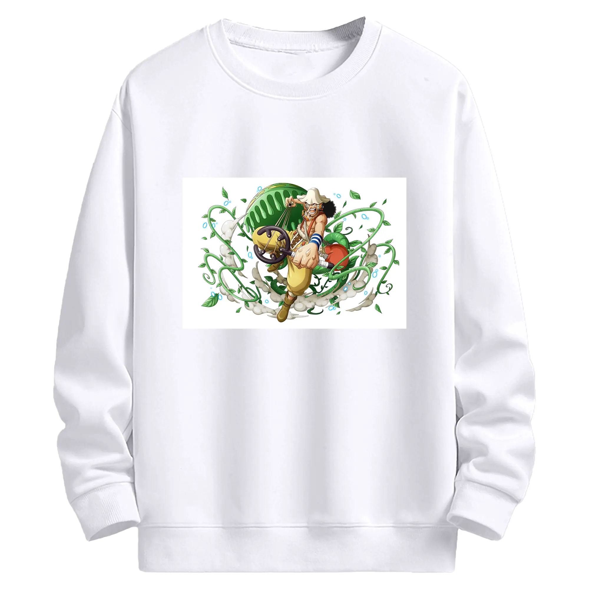 ワンピース グッズ ウソップ - 高品質 クルーネック スウェット ・ コットン59％ ポリエステル41％ ・ ユニセックス 長袖 トレーナー ・ カジュアル デイリー スポーツ 散歩用