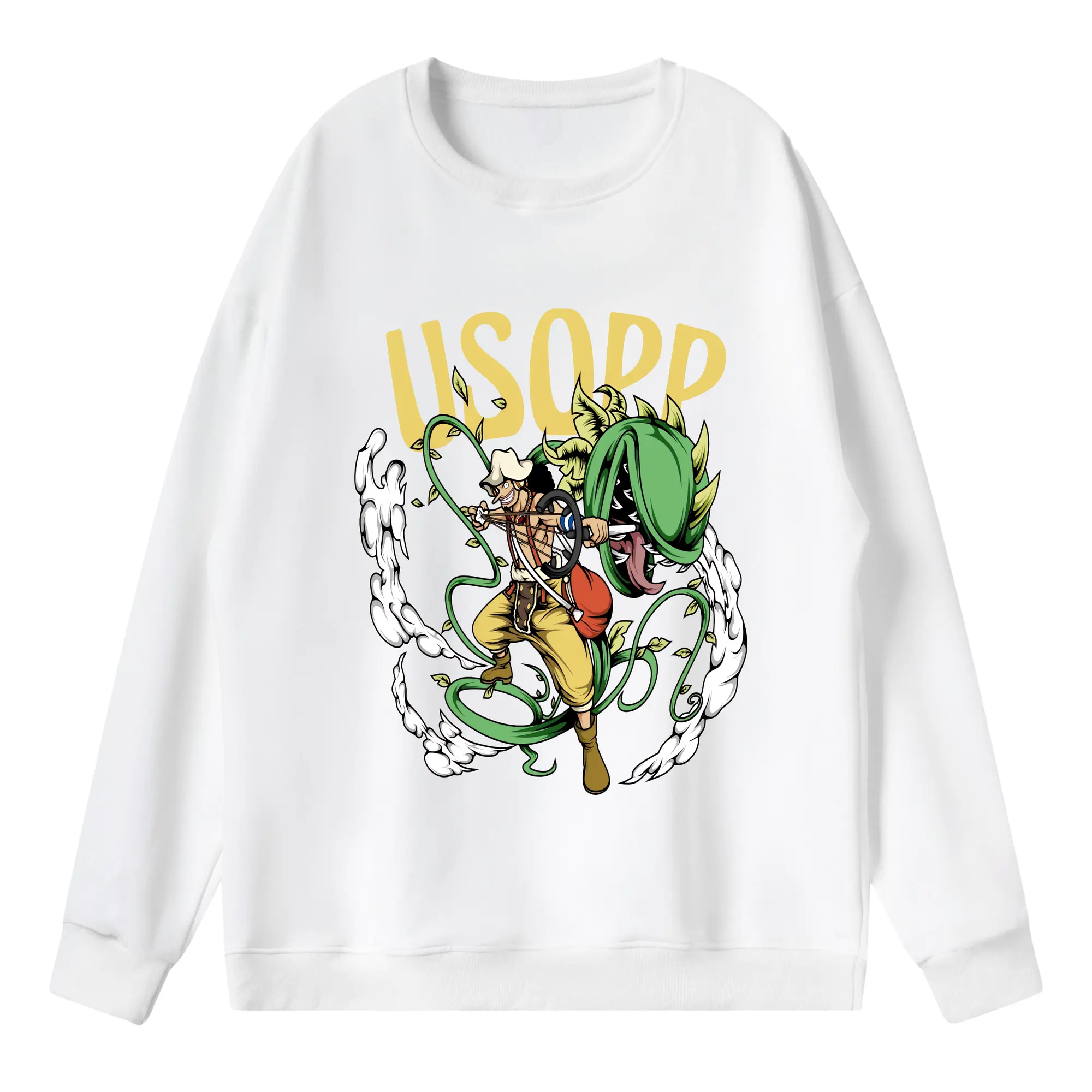 ワンピース グッズ ウソップ - 薄手 クルーネック スウェット 裏毛260g · ポリエステル 春秋向け カジュアル 男女兼用 · トレーナー デイリー スポーツ 散歩に最適