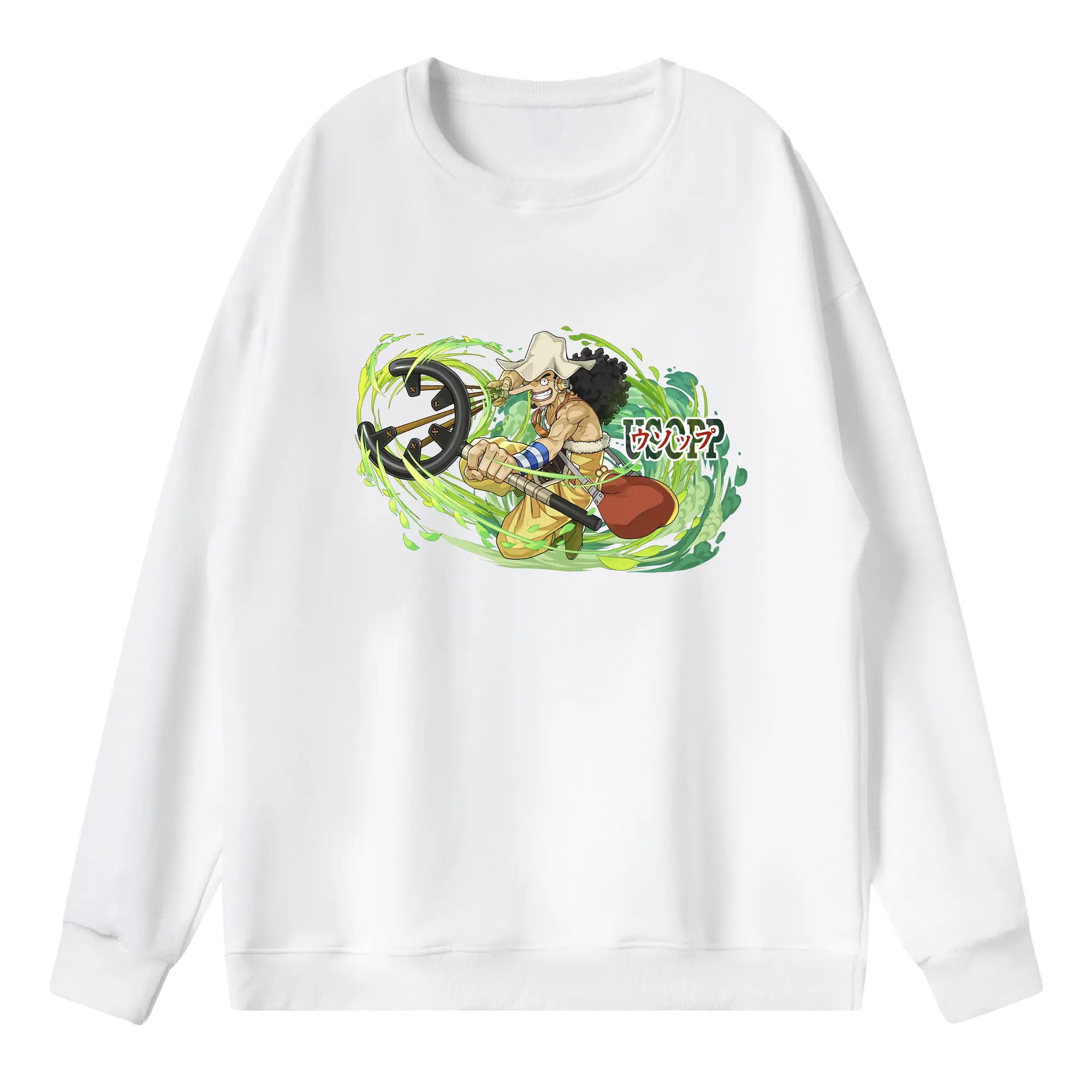 ワンピース グッズ ウソップ - 薄手 クルーネック スウェット 裏毛260g · ポリエステル 春秋向け カジュアル 男女兼用 · トレーナー デイリー スポーツ 散歩に最適