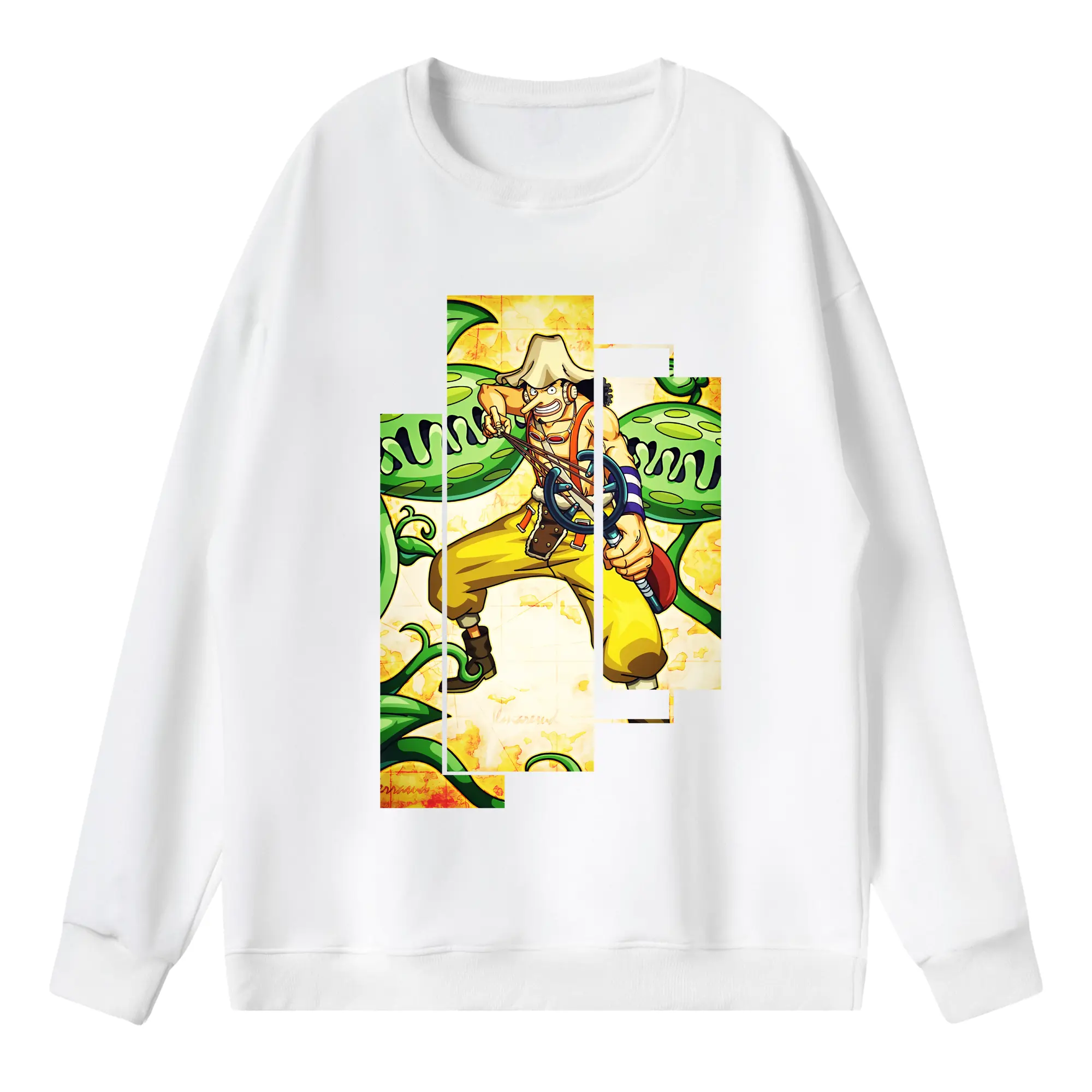 ワンピース グッズ ウソップ - 薄手 クルーネック スウェット 裏毛260g · ポリエステル 春秋向け カジュアル 男女兼用 · トレーナー デイリー スポーツ 散歩に最適