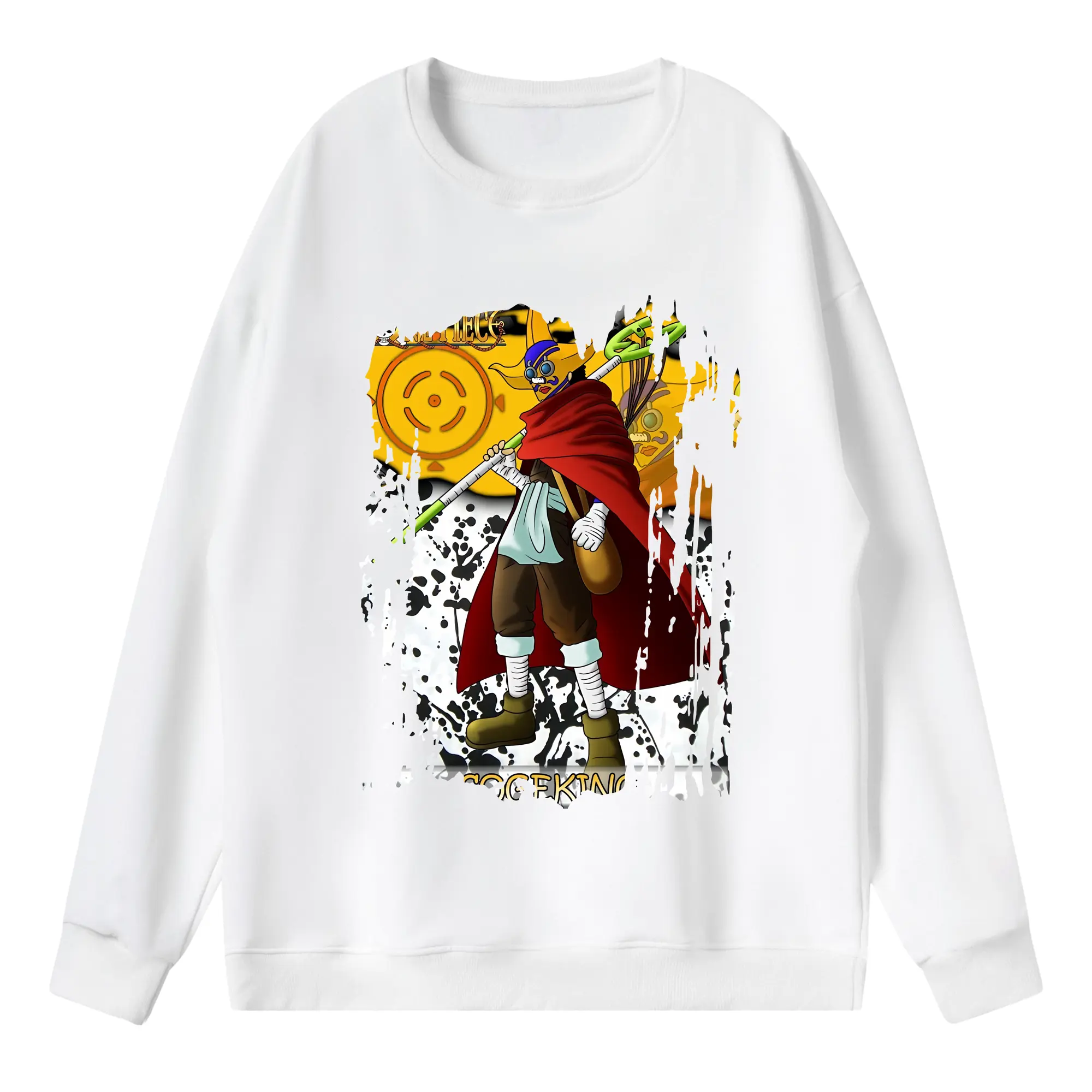 ワンピース グッズ ウソップ - 薄手 クルーネック スウェット 裏毛260g · ポリエステル 春秋向け カジュアル 男女兼用 · トレーナー デイリー スポーツ 散歩に最適