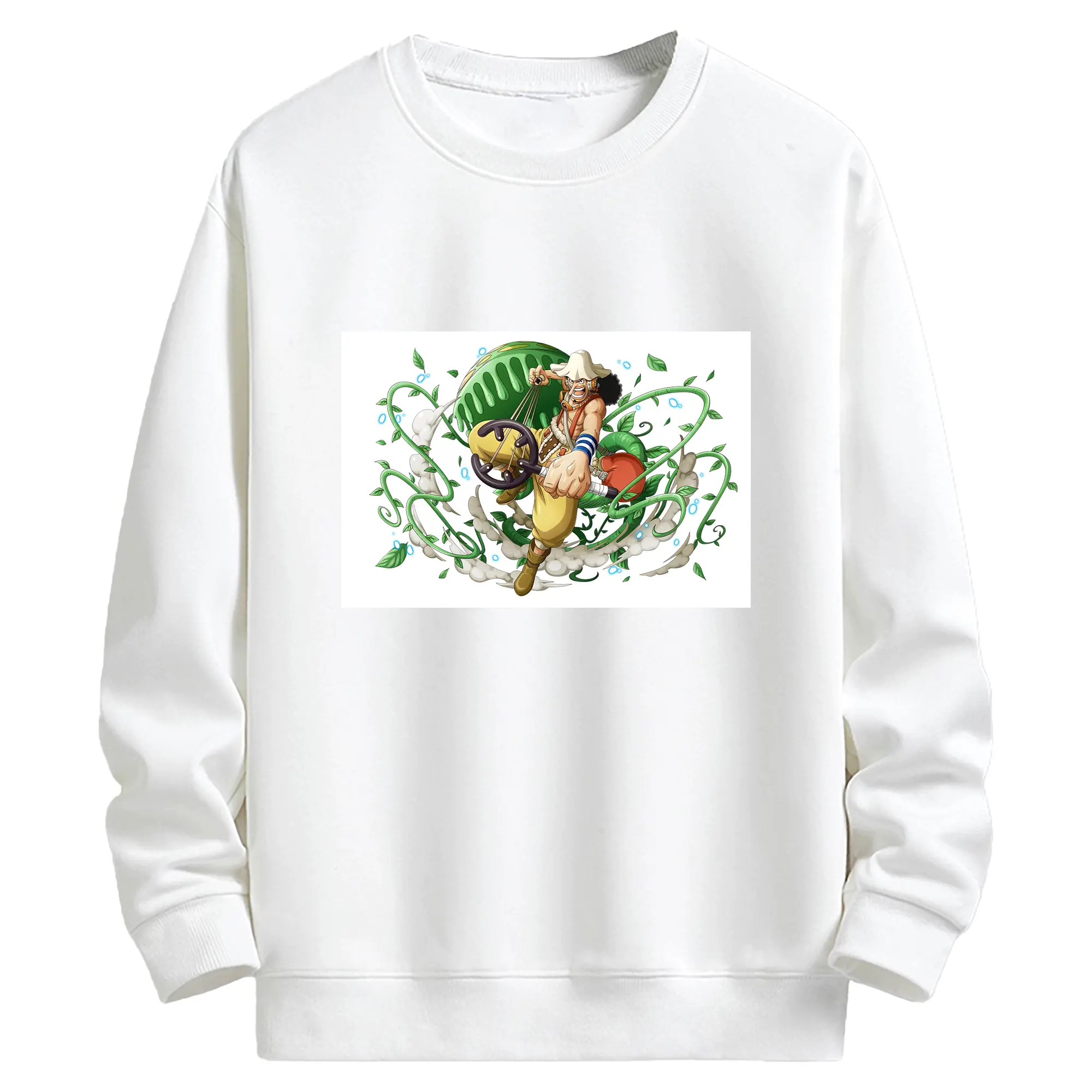 ワンピース グッズ ウソップ - キッズ クルーネックスウェットシャツ ・ フロントプリント ・ 綿80％ ポリエステル20％ ・ 快適 通学 スポーツ 日常使い お散歩用