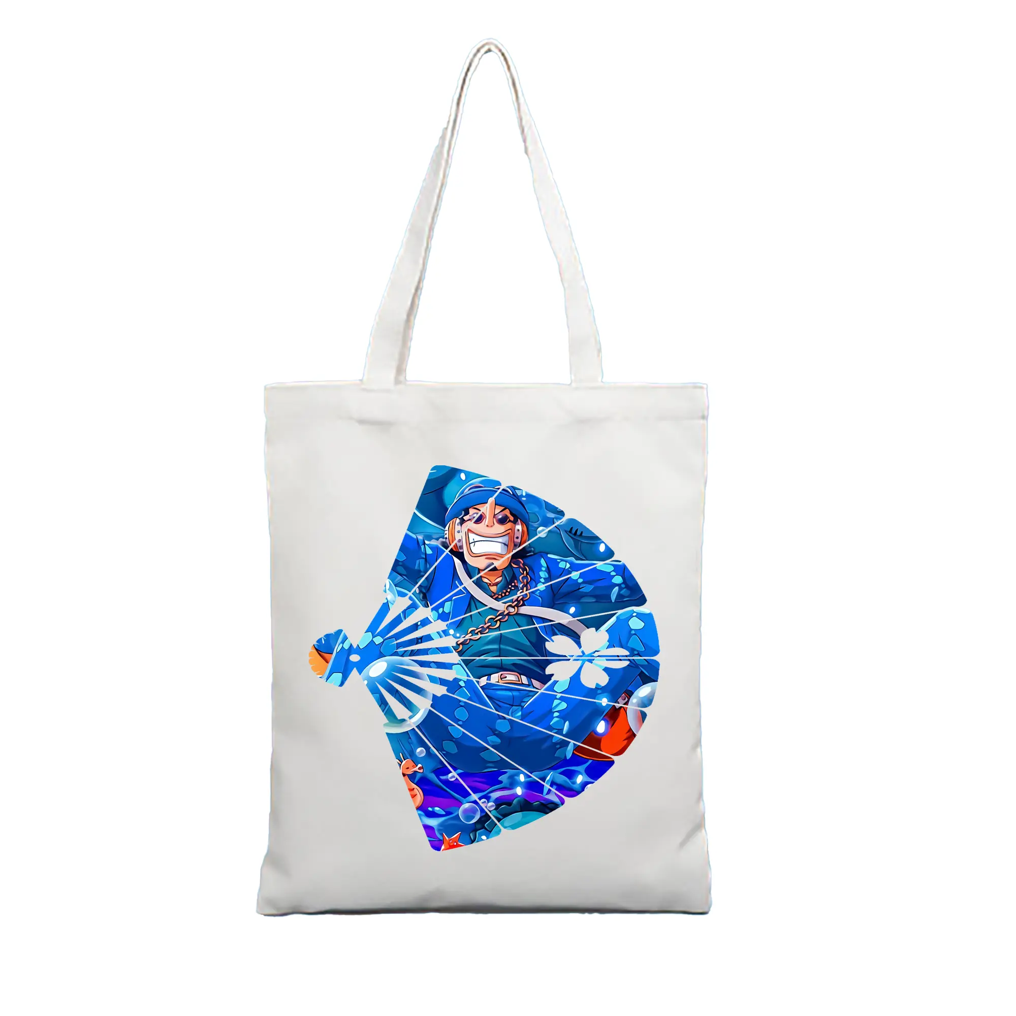 ワンピース グッズ ウソップ - 縦型キャンバス手提げバッグ（トートバッグ） ・ キャンバス素材 ・ ショッピング用 ・ 軽量 丈夫 お手入れ簡単