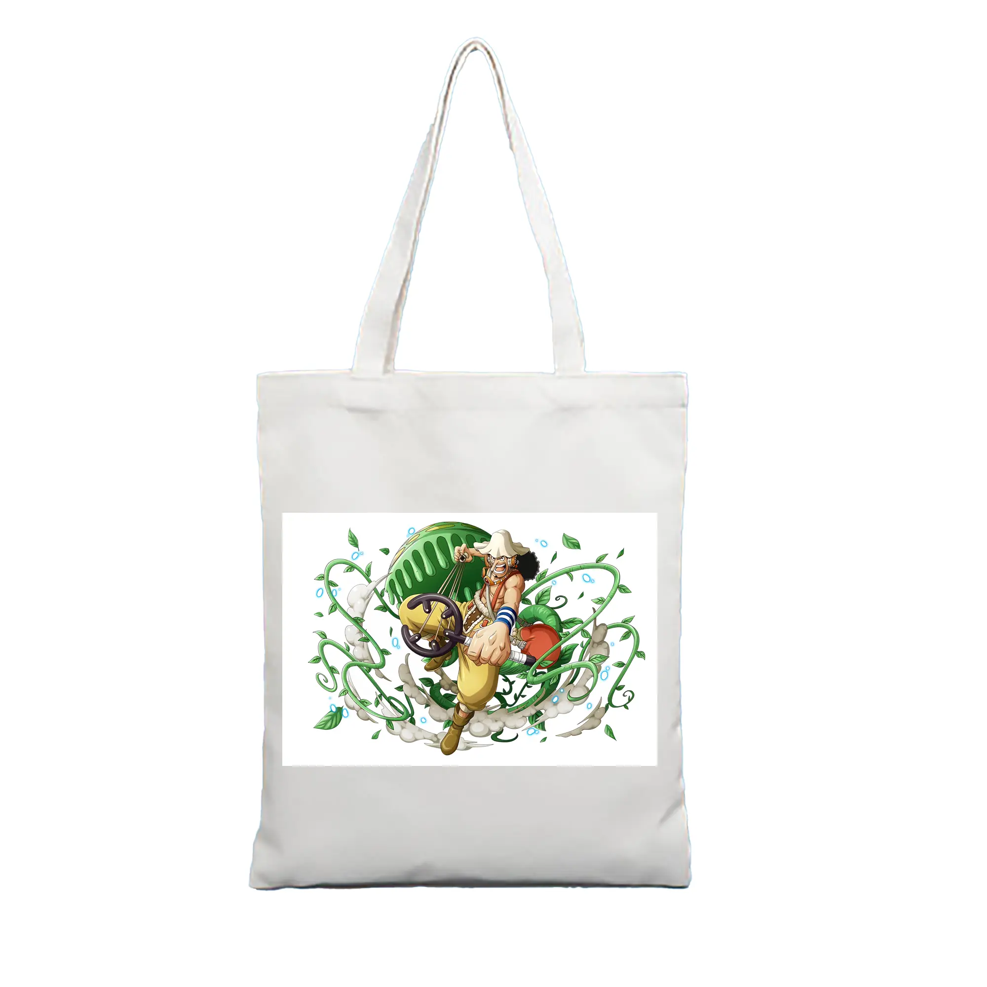 ワンピース グッズ ウソップ - 縦型キャンバス手提げバッグ（トートバッグ） ・ キャンバス素材 ・ ショッピング用 ・ 軽量 丈夫 お手入れ簡単