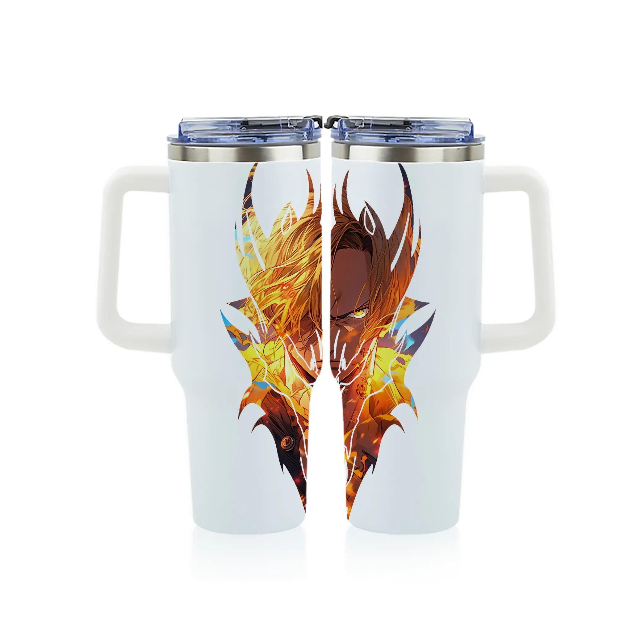 ワンピース グッズ ヴィンスモーク・サンジ - 1200mL フルプリント車用タンブラー ・ 304ステンレス 内側 ・ 201ステンレス 外側 ・ 保温 保冷 ・ 通勤 ドライブ アウトドア用