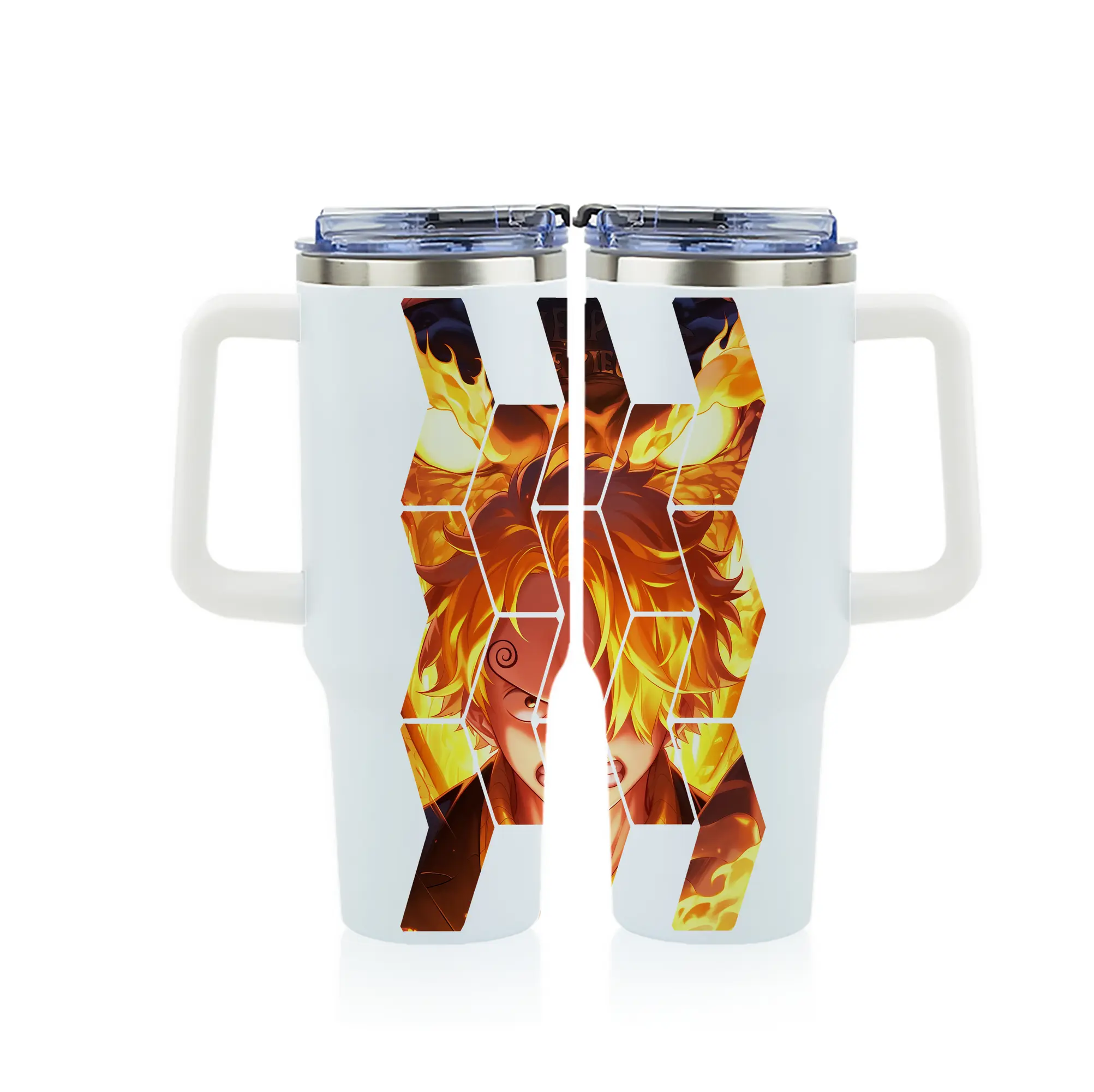 ワンピース グッズ ヴィンスモーク・サンジ - 1200mL フルプリント車用タンブラー ・ 304ステンレス 内側 ・ 201ステンレス 外側 ・ 保温 保冷 ・ 通勤 ドライブ アウトドア用