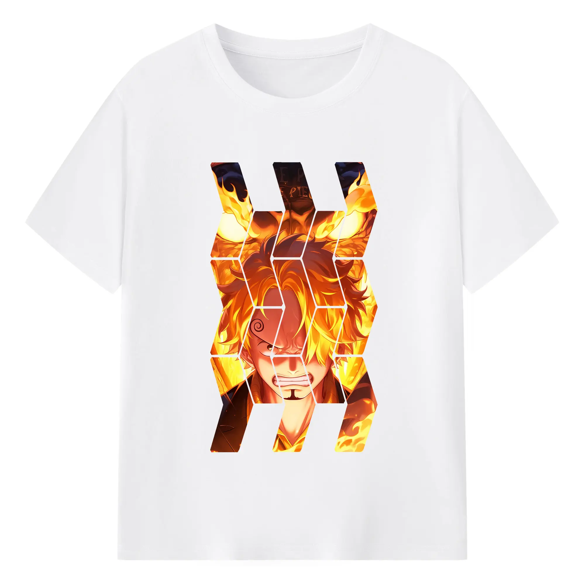 ワンピース グッズ ヴィンスモーク・サンジ - 綿100％ 半袖Tシャツ ・ フロントプリント ・ 快適 通気性 ・ 日常使い 散歩 スポーツ用