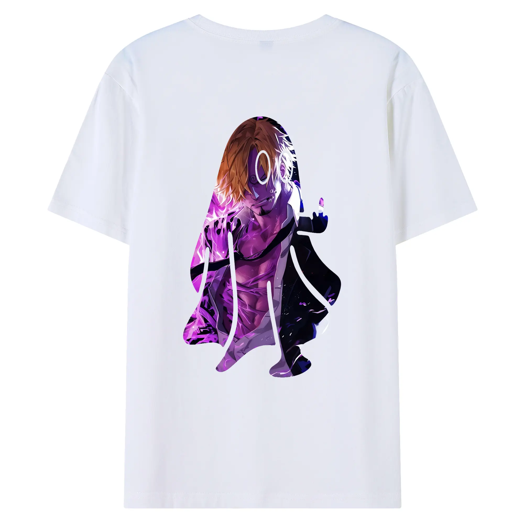 ワンピース グッズ ヴィンスモーク・サンジ - 綿100％ 半袖Tシャツ ・ バックプリント ・ 快適 通気性 ・ 日常使い 散歩 スポーツ用