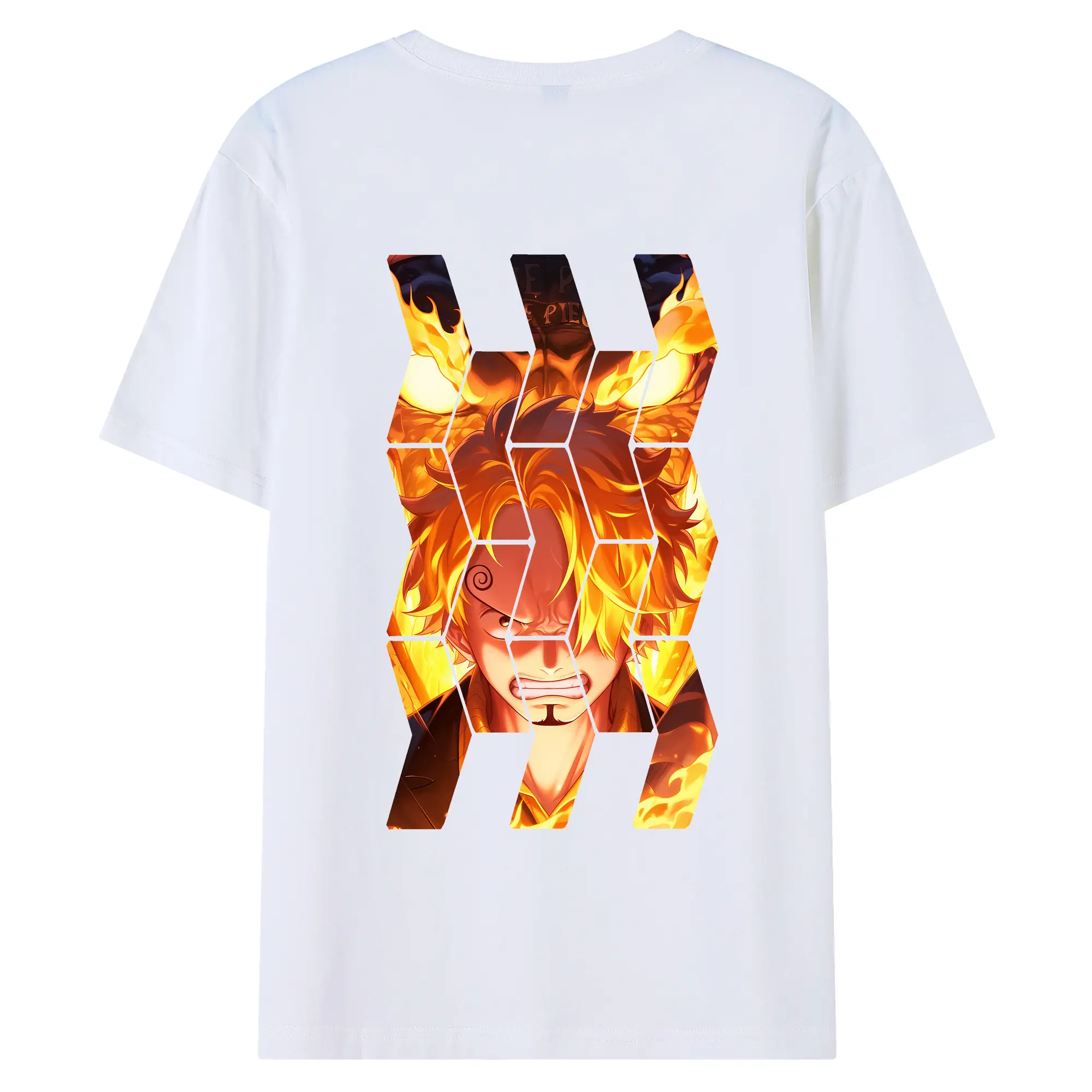 ワンピース グッズ ヴィンスモーク・サンジ - 綿100％ 半袖Tシャツ ・ バックプリント ・ 快適 通気性 ・ 日常使い 散歩 スポーツ用