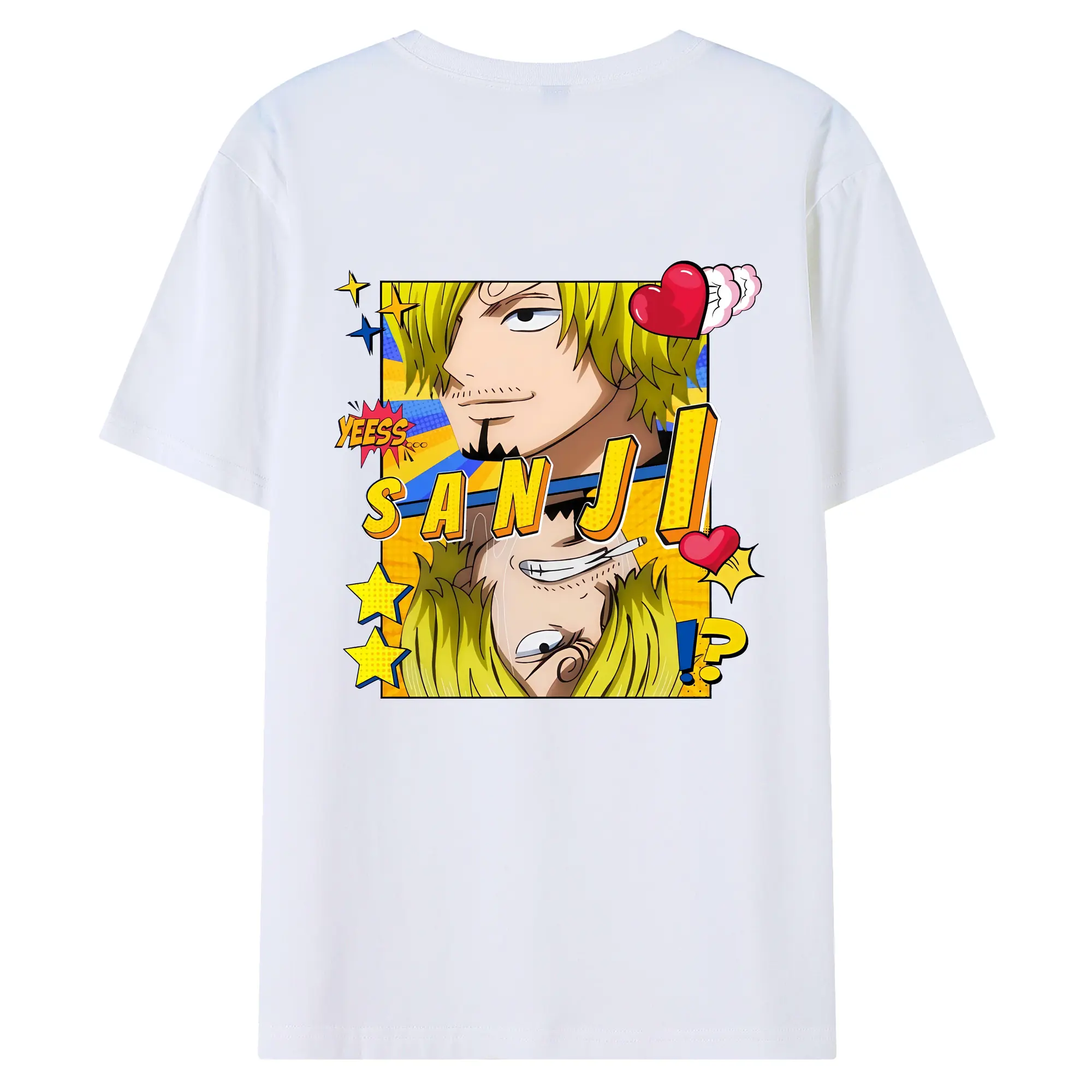 ワンピース グッズ ヴィンスモーク・サンジ - 綿100％ 半袖Tシャツ ・ バックプリント ・ 快適 通気性 ・ 日常使い 散歩 スポーツ用