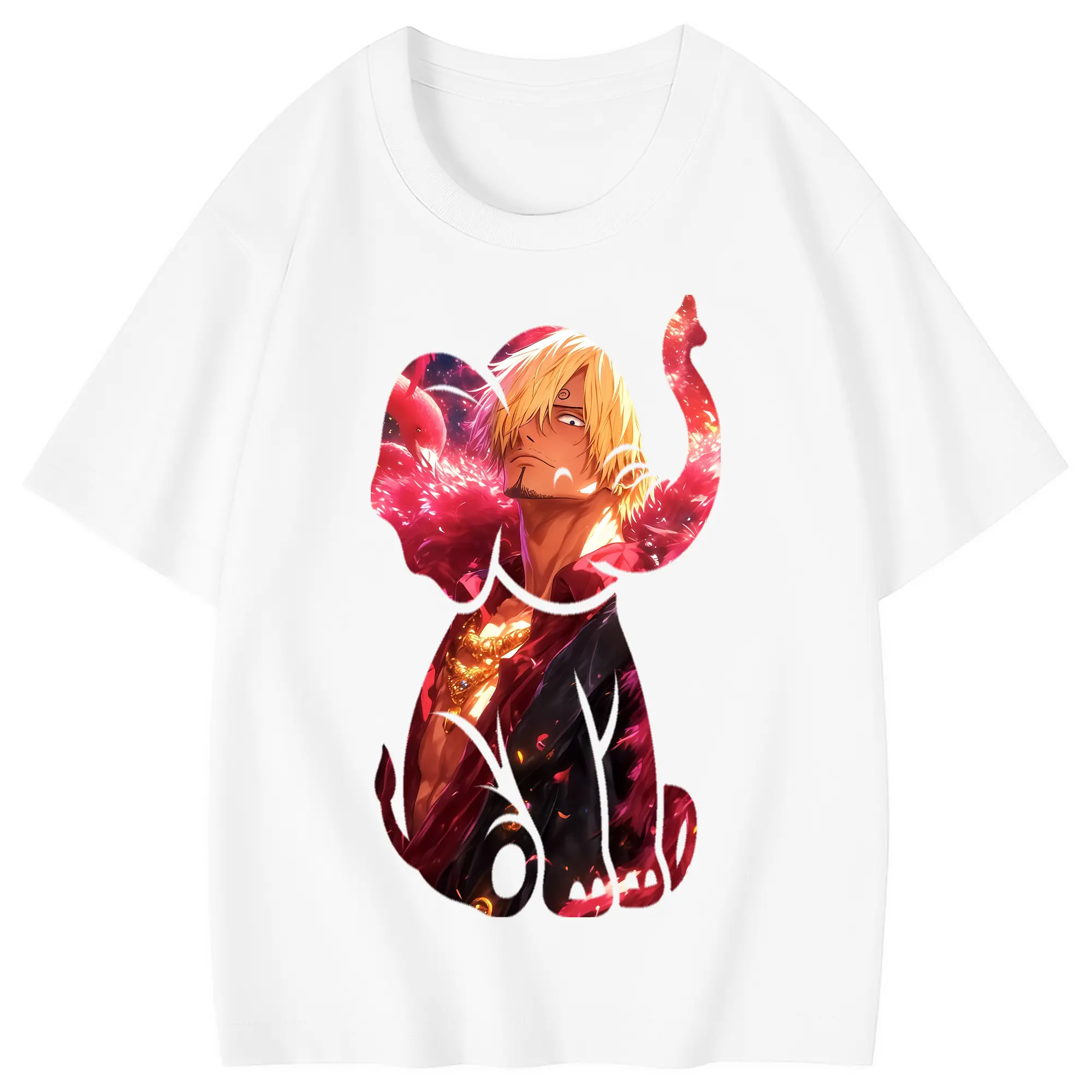 ワンピース グッズ ヴィンスモーク・サンジ - 綿100％ キッズTシャツ ・ フロントプリント ・ 快適 通気性 ・ スポーツ カジュアル 散歩用