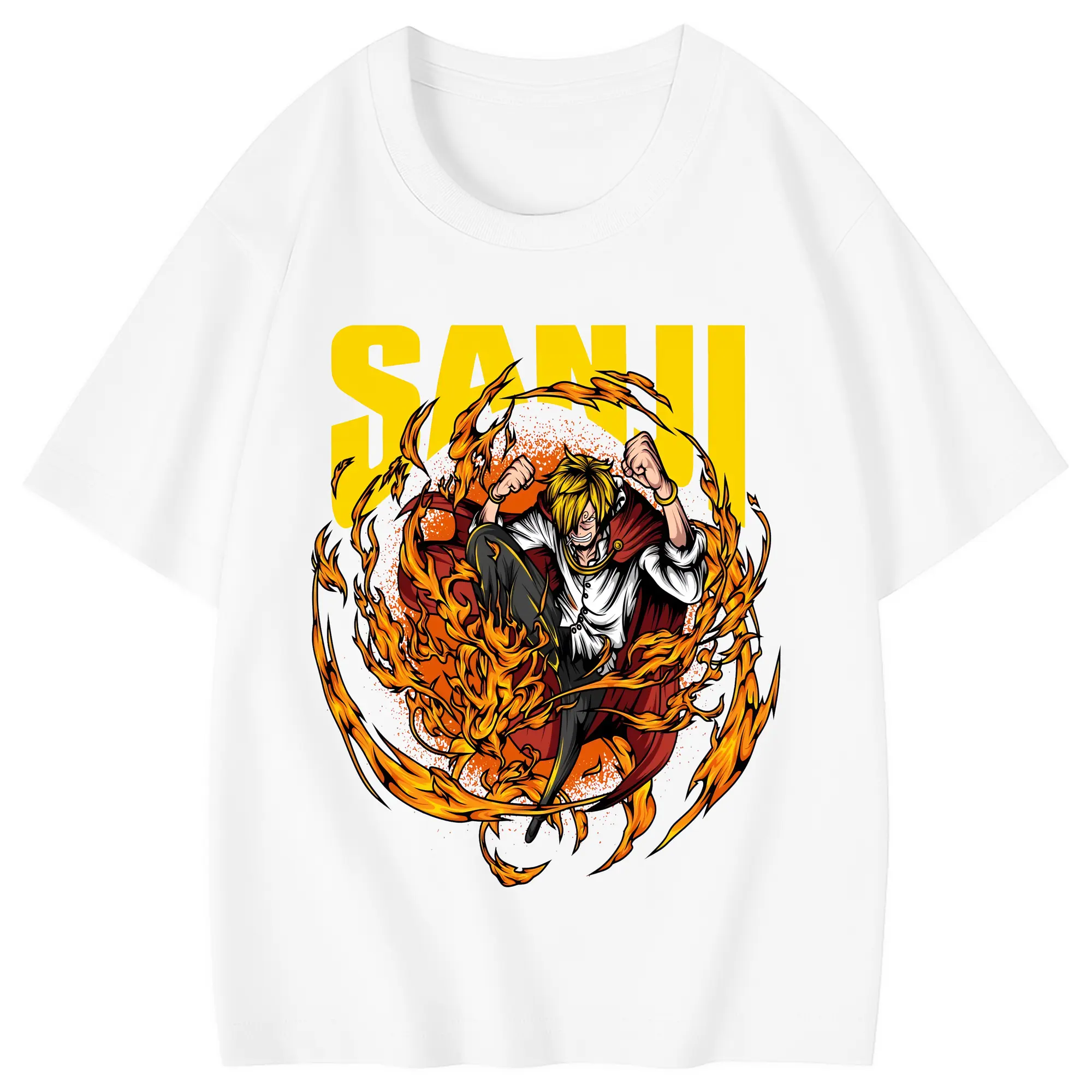 ワンピース グッズ ヴィンスモーク・サンジ - 綿100％ キッズTシャツ ・ フロントプリント ・ 快適 通気性 ・ スポーツ カジュアル 散歩用