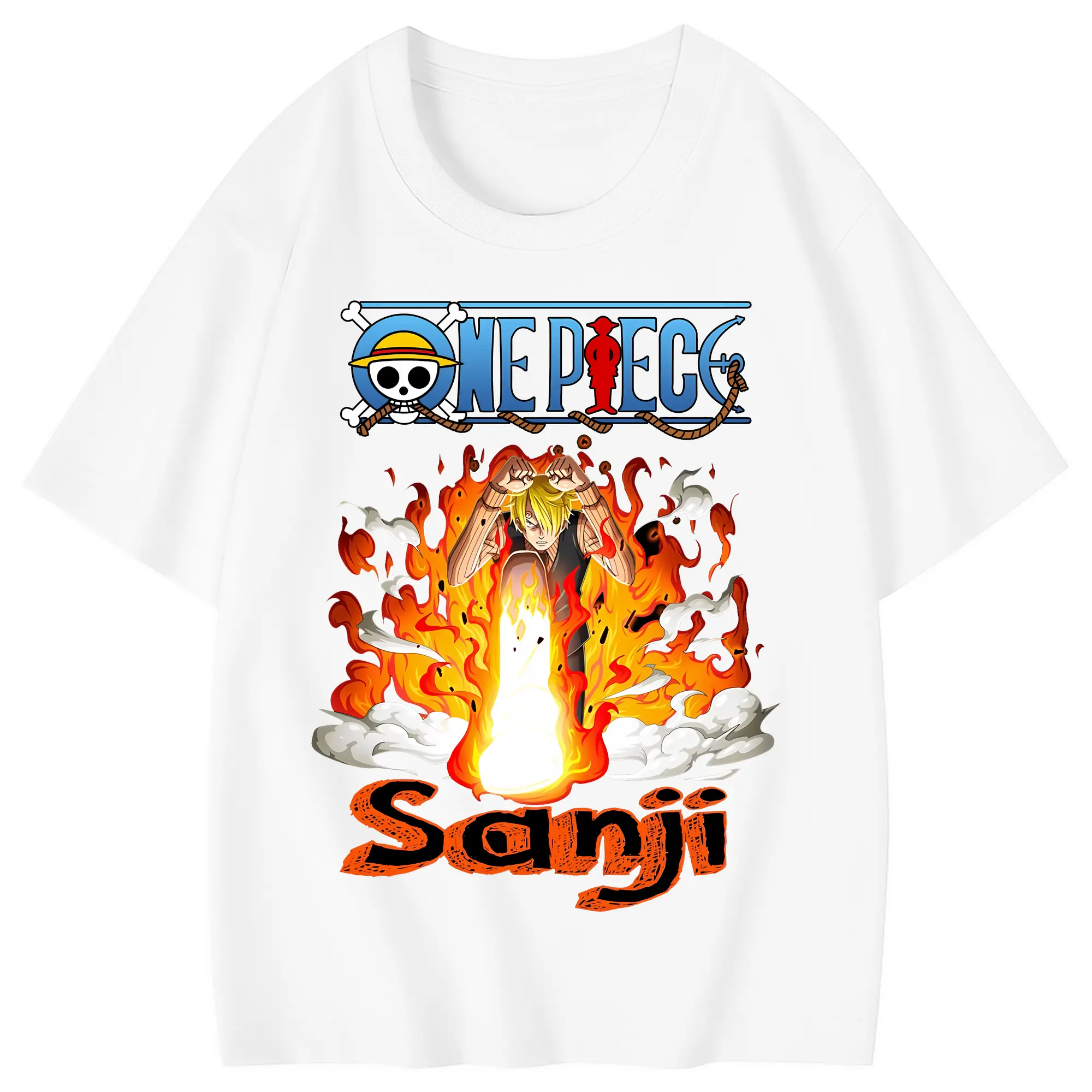 ワンピース グッズ ヴィンスモーク・サンジ - 綿100％ キッズTシャツ ・ フロントプリント ・ 快適 通気性 ・ スポーツ カジュアル 散歩用