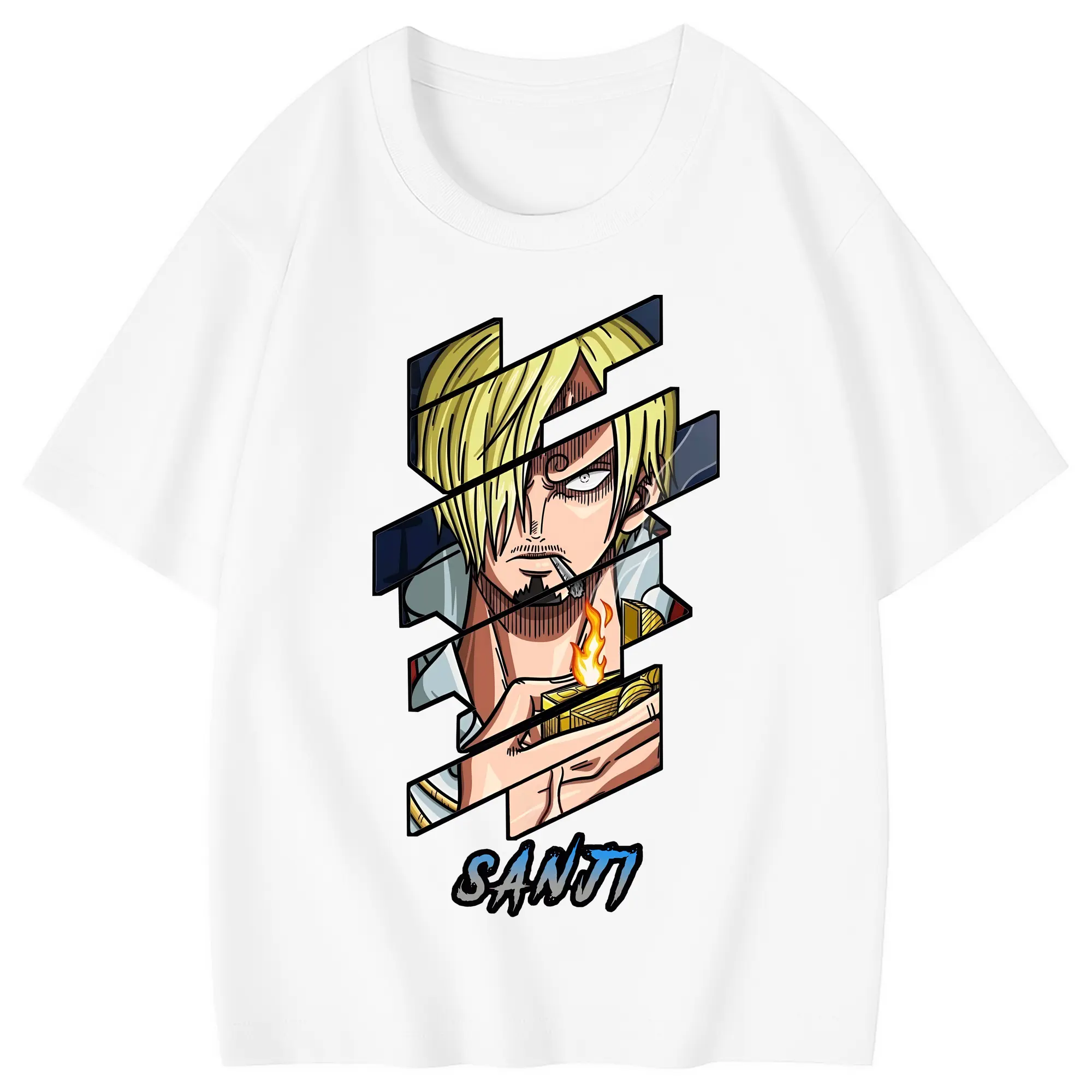 ワンピース グッズ ヴィンスモーク・サンジ - 綿100％ キッズTシャツ ・ フロントプリント ・ 快適 通気性 ・ スポーツ カジュアル 散歩用