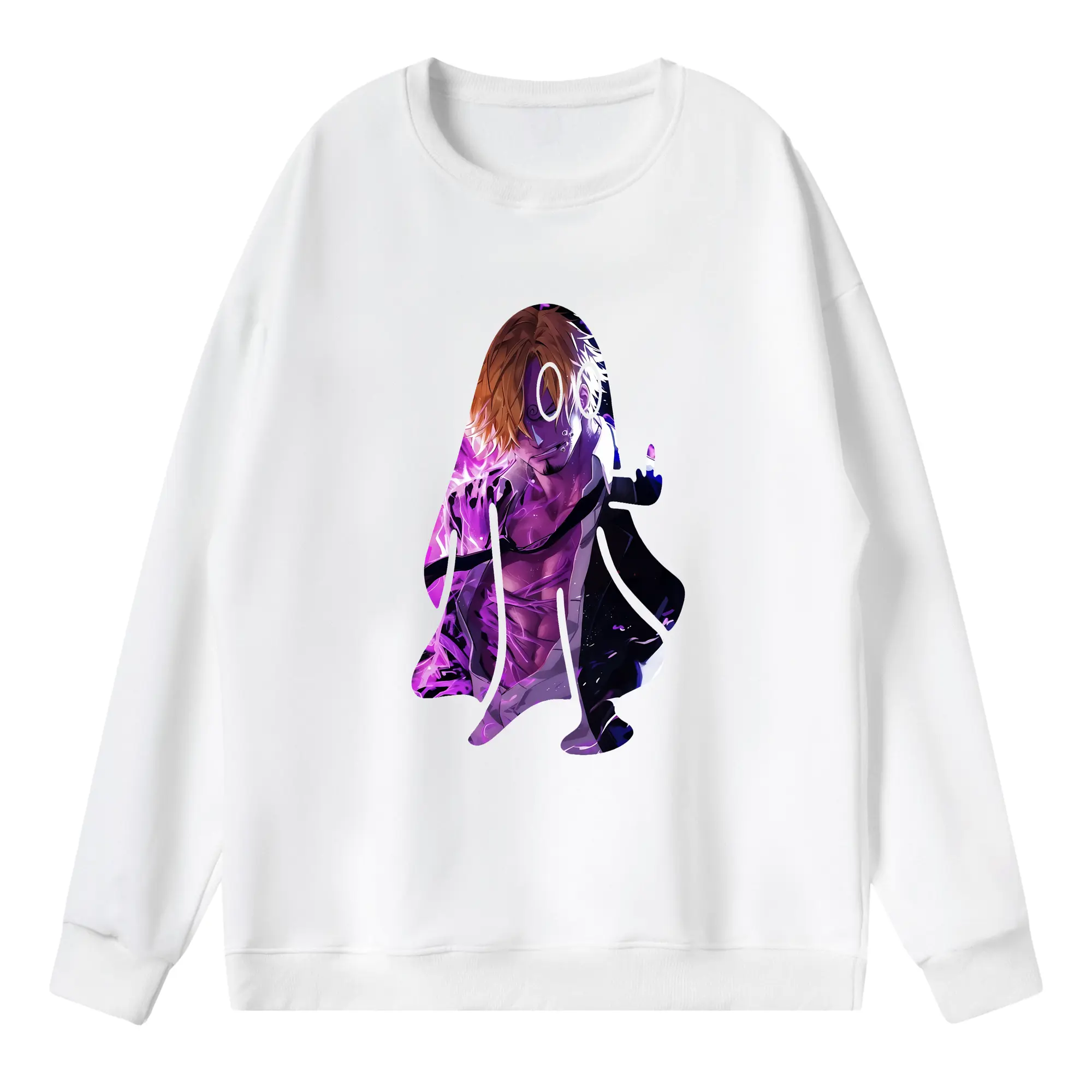 ワンピース グッズ ヴィンスモーク・サンジ - 薄手 クルーネック スウェット 裏毛260g · ポリエステル 春秋向け カジュアル 男女兼用 · トレーナー デイリー スポーツ 散歩に最適