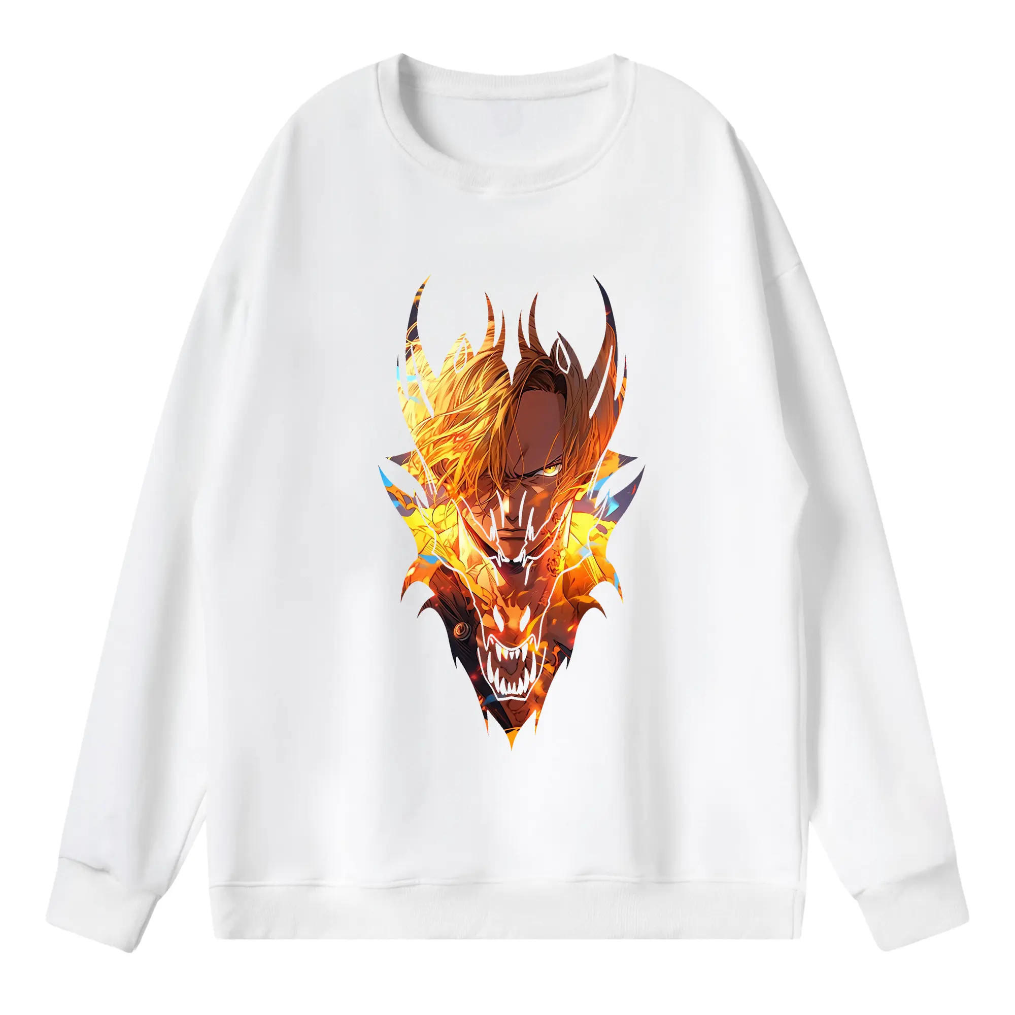 ワンピース グッズ ヴィンスモーク・サンジ - 薄手 クルーネック スウェット 裏毛260g · ポリエステル 春秋向け カジュアル 男女兼用 · トレーナー デイリー スポーツ 散歩に最適