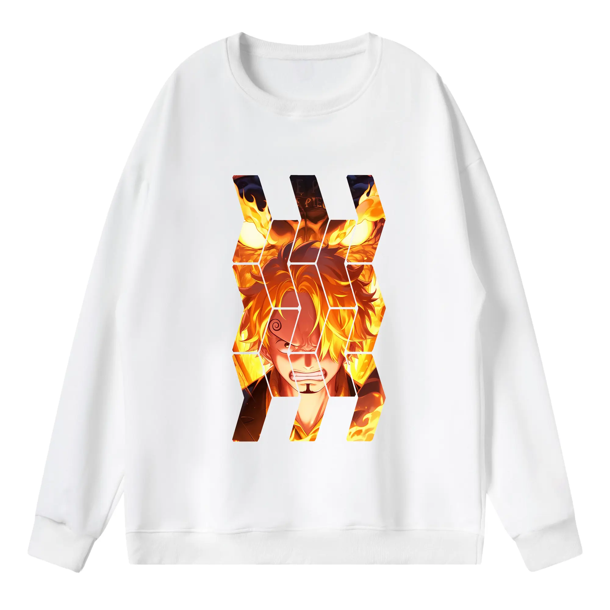 ワンピース グッズ ヴィンスモーク・サンジ - 薄手 クルーネック スウェット 裏毛260g · ポリエステル 春秋向け カジュアル 男女兼用 · トレーナー デイリー スポーツ 散歩に最適