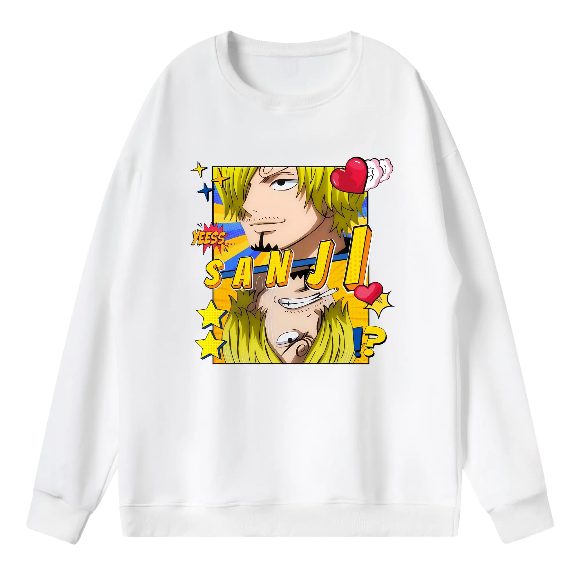 ワンピース グッズ ヴィンスモーク・サンジ - 薄手 クルーネック スウェット 裏毛260g · ポリエステル 春秋向け カジュアル 男女兼用 · トレーナー デイリー スポーツ 散歩に最適