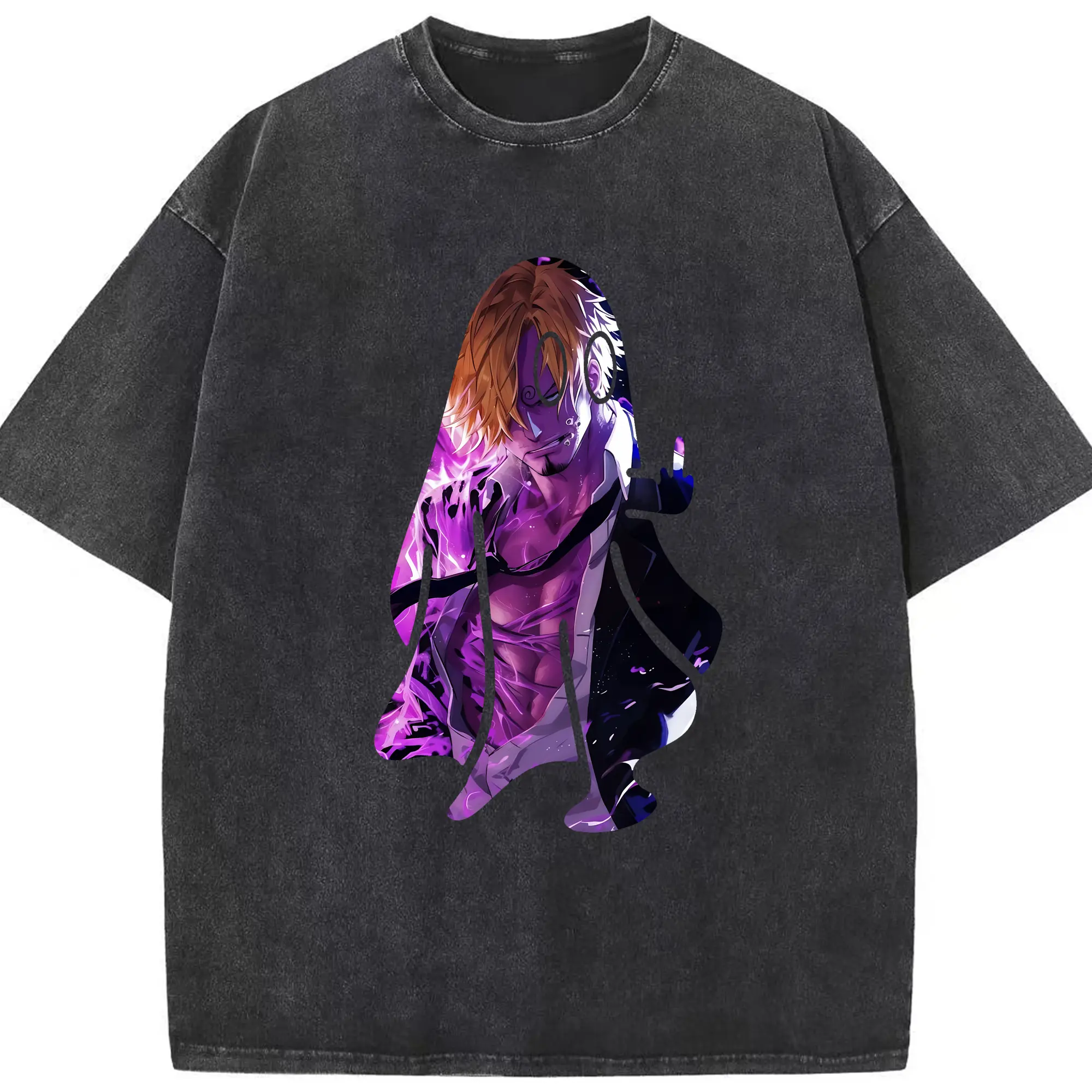 ワンピース グッズ ヴィンスモーク・サンジ - 綿100％ ヴィンテージ風 半袖Tシャツ ・ フロントプリント ・ 柔らか肌触り ・ 通気性 快適 ・ スポーツ カジュアル 外出用