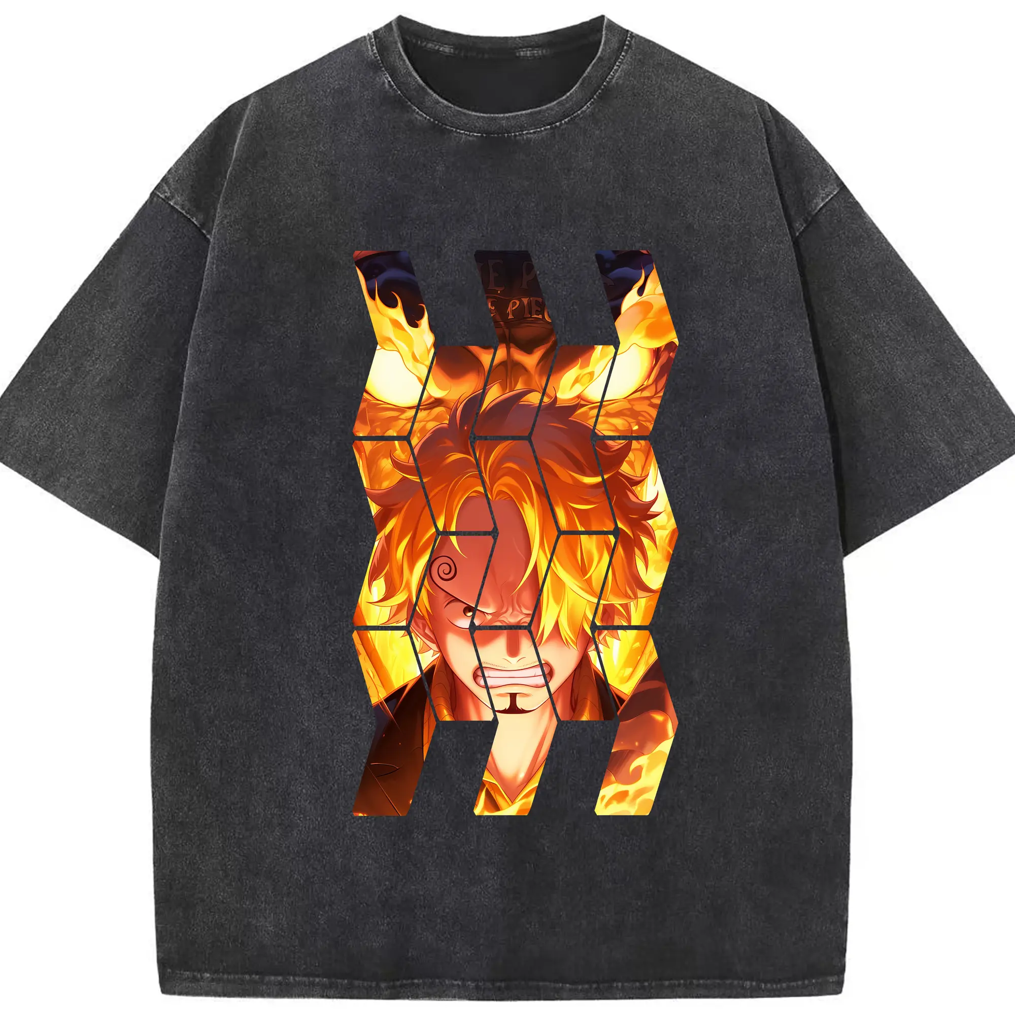 ワンピース グッズ ヴィンスモーク・サンジ - 綿100％ ヴィンテージ風 半袖Tシャツ ・ フロントプリント ・ 柔らか肌触り ・ 通気性 快適 ・ スポーツ カジュアル 外出用