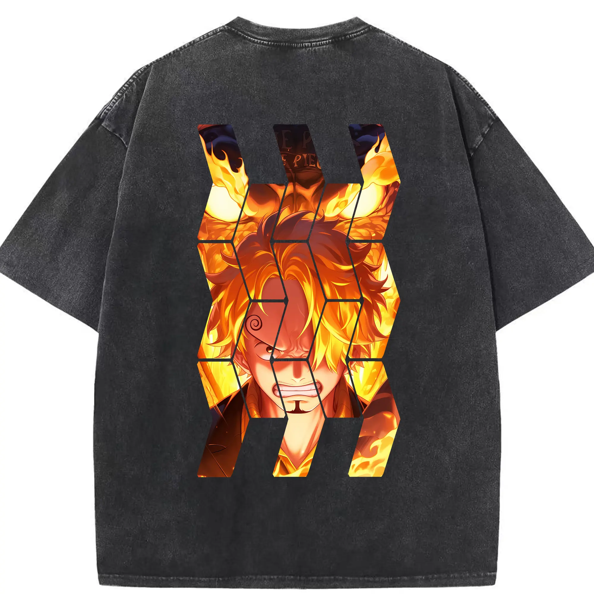 ワンピース グッズ ヴィンスモーク・サンジ - 綿100％ ヴィンテージ風 半袖Tシャツ ・ 背面プリント ・ 柔らか肌触り ・ 通気性 快適 ・ スポーツ カジュアル 外出用