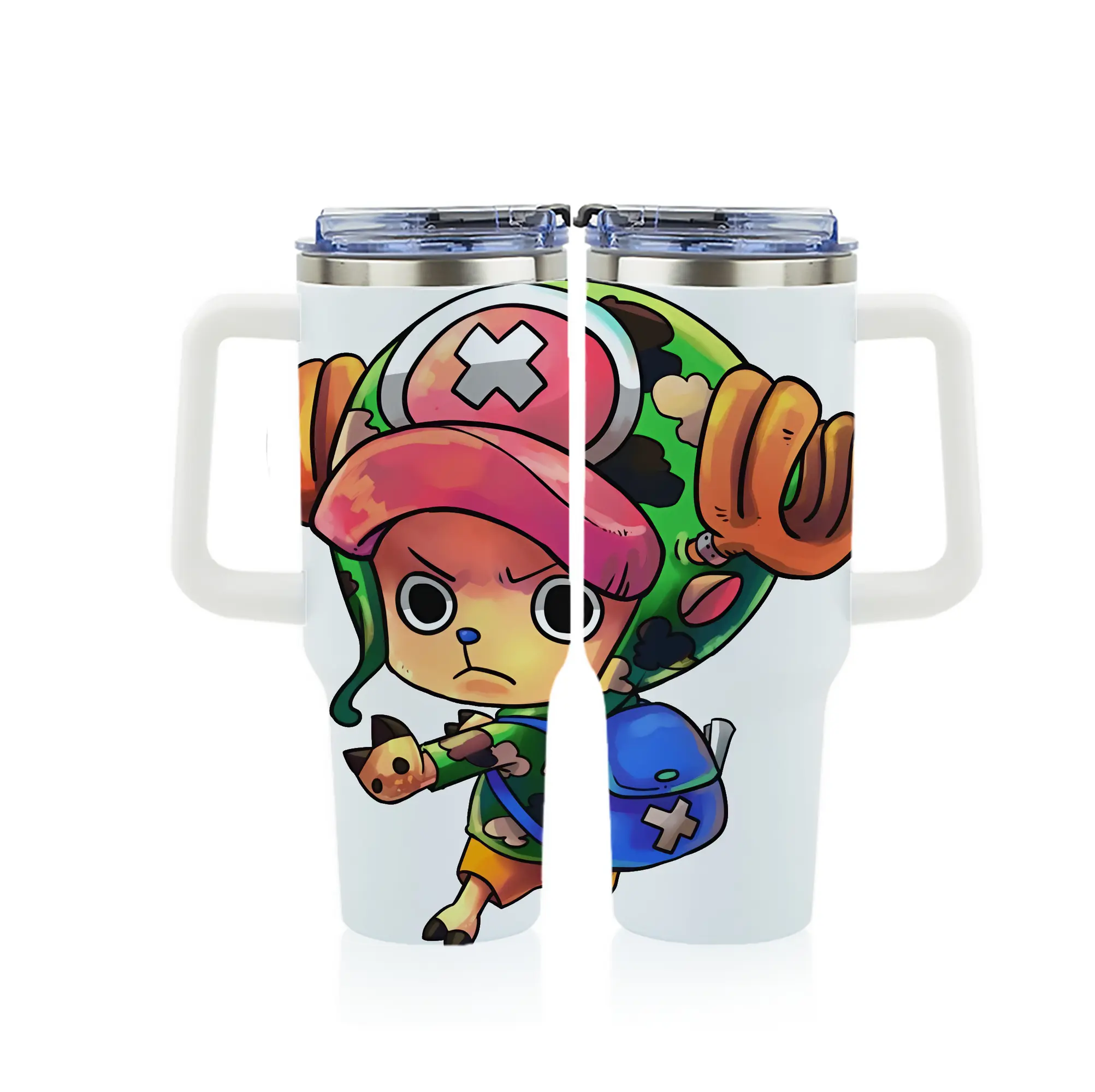 ワンピース グッズ トニートニー・チョッパー - 1200mL フルプリント車用タンブラー ・ 304ステンレス 内側 ・ 201ステンレス 外側 ・ 保温 保冷 ・ 通勤 ドライブ アウトドア用