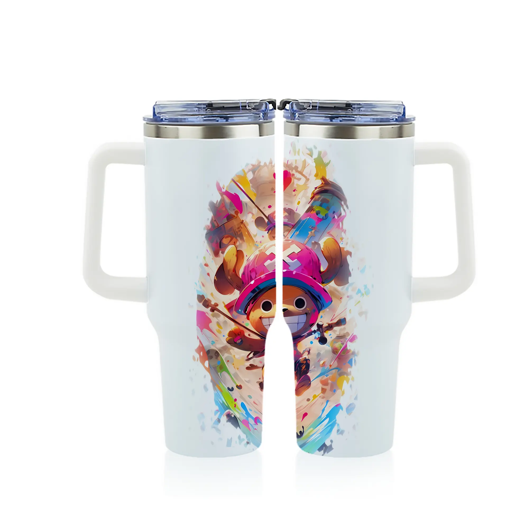 ワンピース グッズ トニートニー・チョッパー - 1200mL フルプリント車用タンブラー ・ 304ステンレス 内側 ・ 201ステンレス 外側 ・ 保温 保冷 ・ 通勤 ドライブ アウトドア用