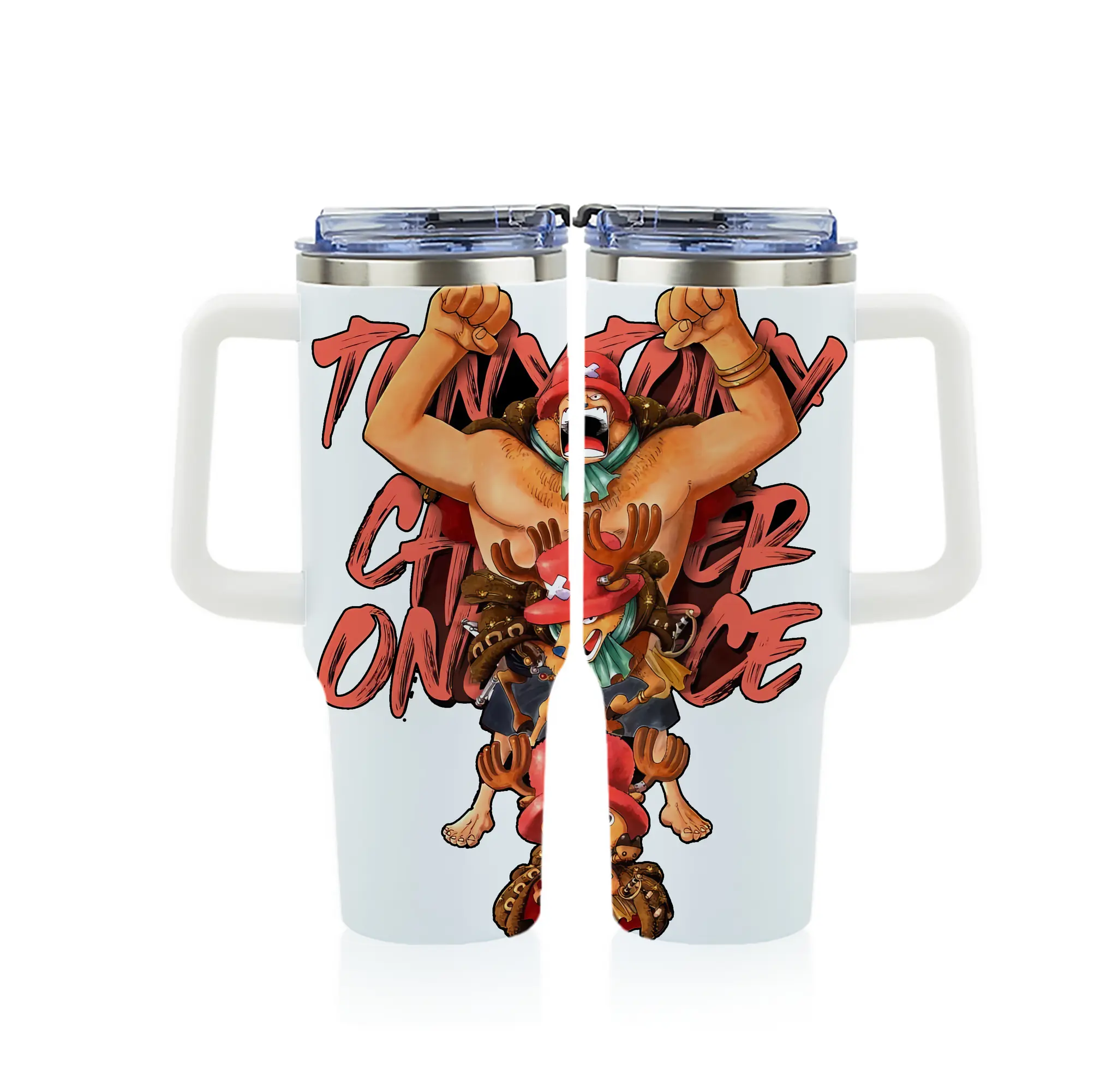 ワンピース グッズ トニートニー・チョッパー - 1200mL フルプリント車用タンブラー ・ 304ステンレス 内側 ・ 201ステンレス 外側 ・ 保温 保冷 ・ 通勤 ドライブ アウトドア用