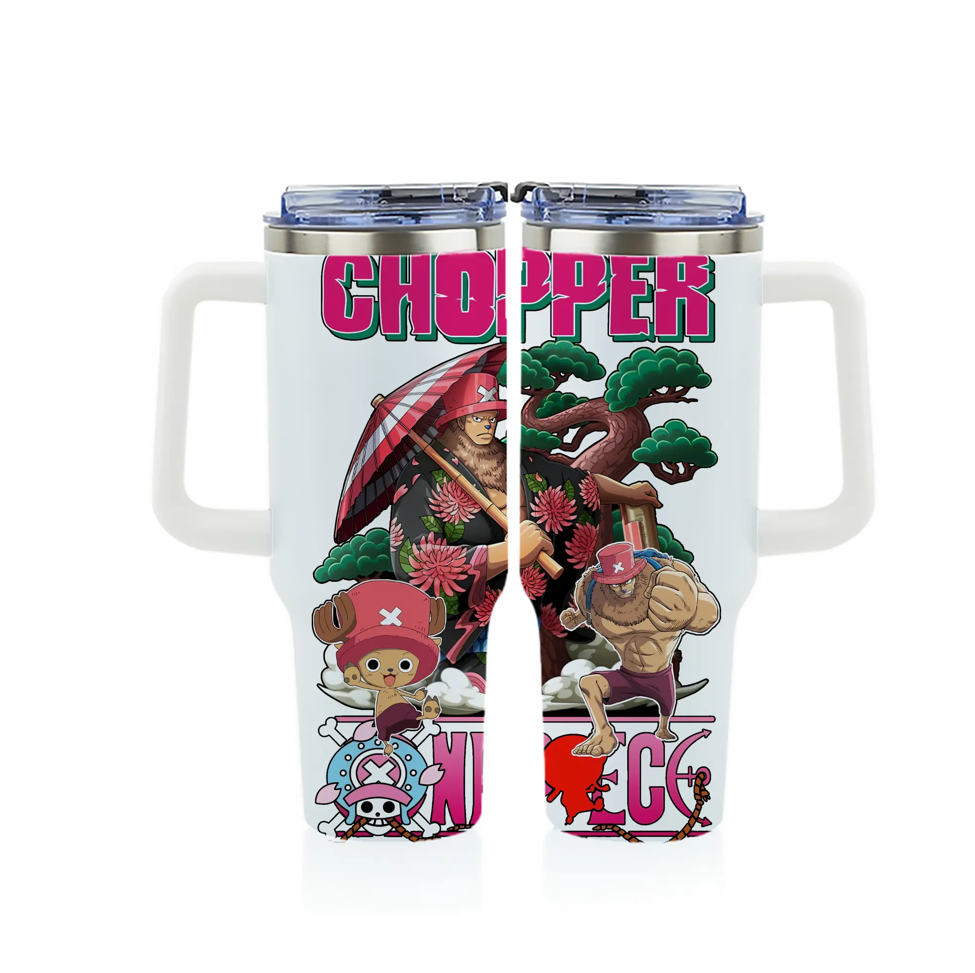 ワンピース グッズ トニートニー・チョッパー - 1200mL フルプリント車用タンブラー ・ 304ステンレス 内側 ・ 201ステンレス 外側 ・ 保温 保冷 ・ 通勤 ドライブ アウトドア用