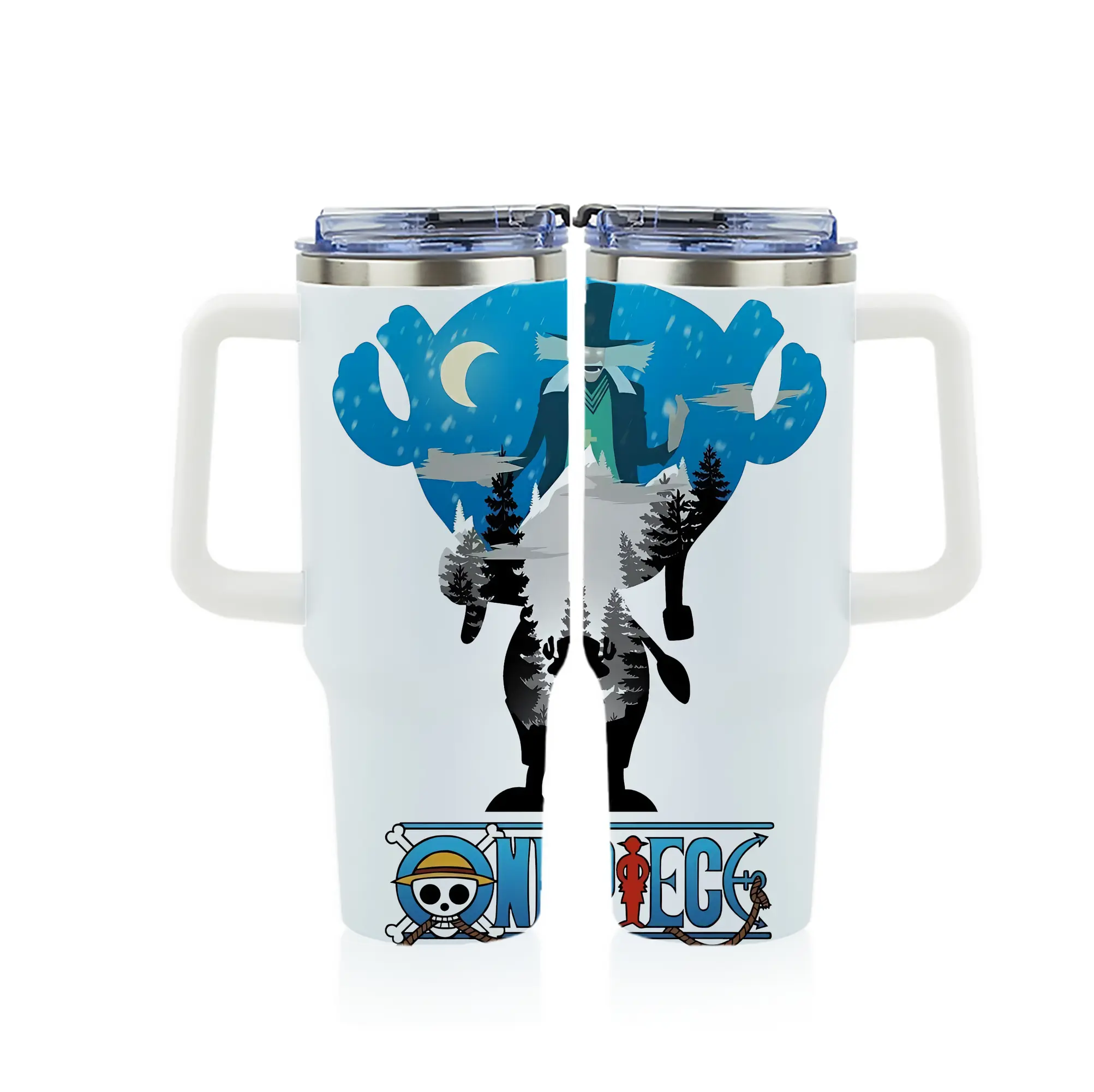 ワンピース グッズ トニートニー・チョッパー - 1200mL フルプリント車用タンブラー ・ 304ステンレス 内側 ・ 201ステンレス 外側 ・ 保温 保冷 ・ 通勤 ドライブ アウトドア用