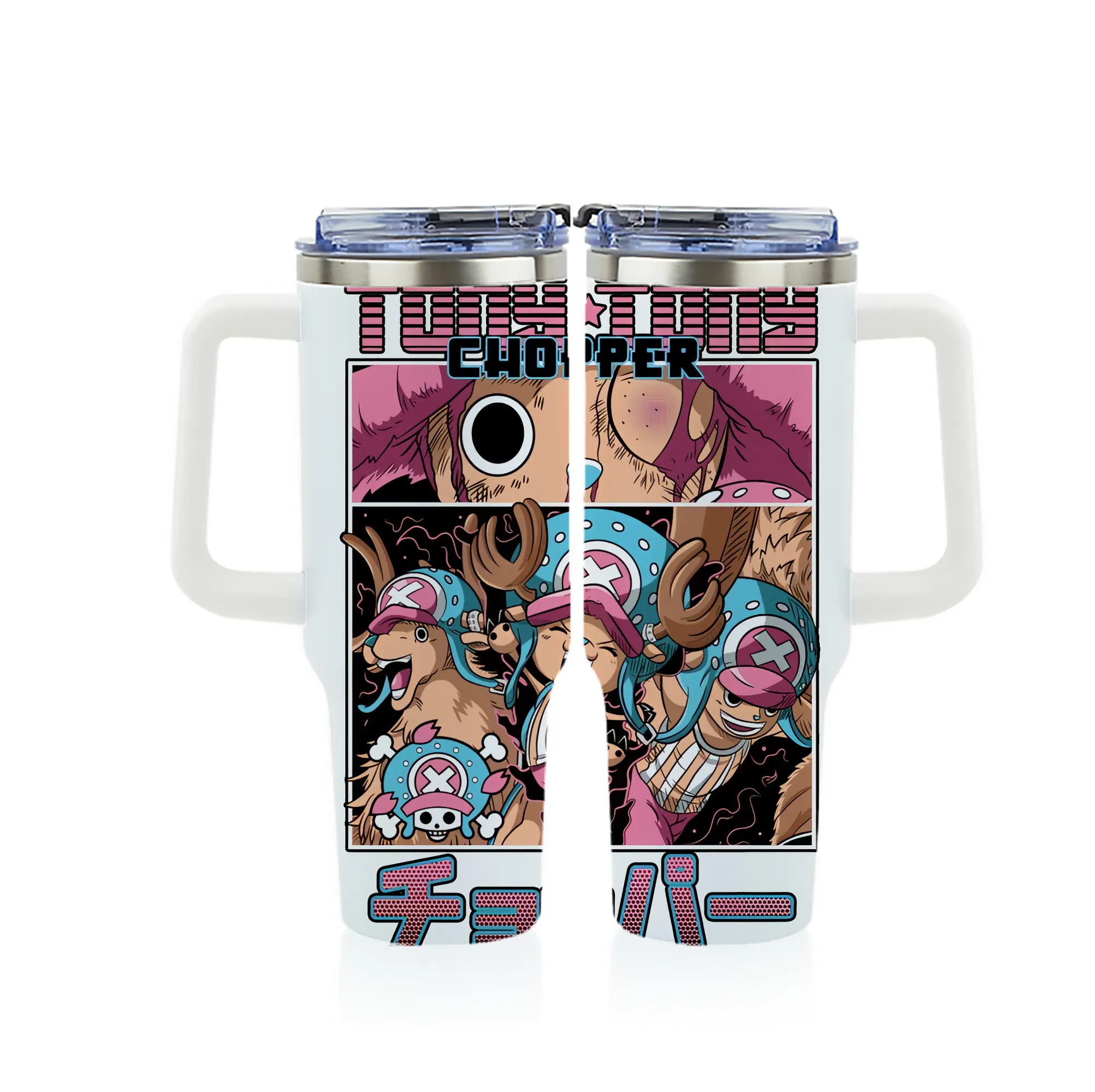 ワンピース グッズ トニートニー・チョッパー - 1200mL フルプリント車用タンブラー ・ 304ステンレス 内側 ・ 201ステンレス 外側 ・ 保温 保冷 ・ 通勤 ドライブ アウトドア用