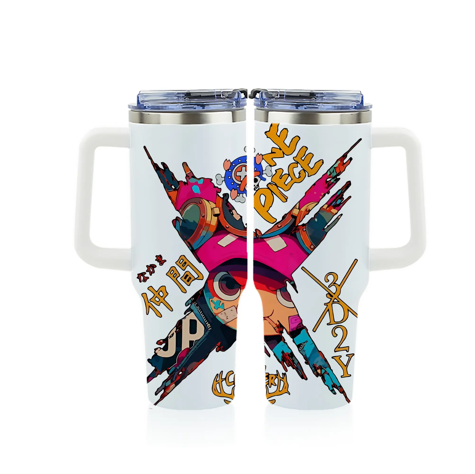 ワンピース グッズ トニートニー・チョッパー - 1200mL フルプリント車用タンブラー ・ 304ステンレス 内側 ・ 201ステンレス 外側 ・ 保温 保冷 ・ 通勤 ドライブ アウトドア用