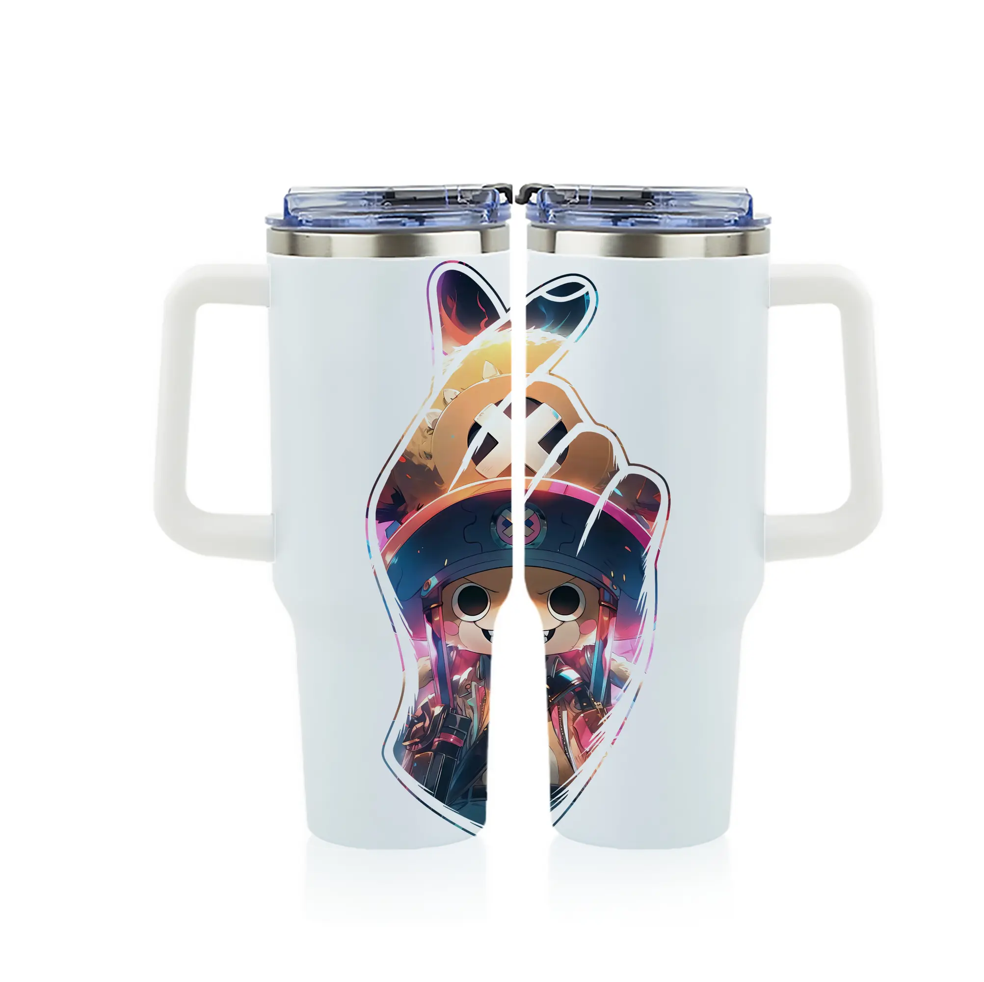 ワンピース グッズ トニートニー・チョッパー - 1200mL フルプリント車用タンブラー ・ 304ステンレス 内側 ・ 201ステンレス 外側 ・ 保温 保冷 ・ 通勤 ドライブ アウトドア用