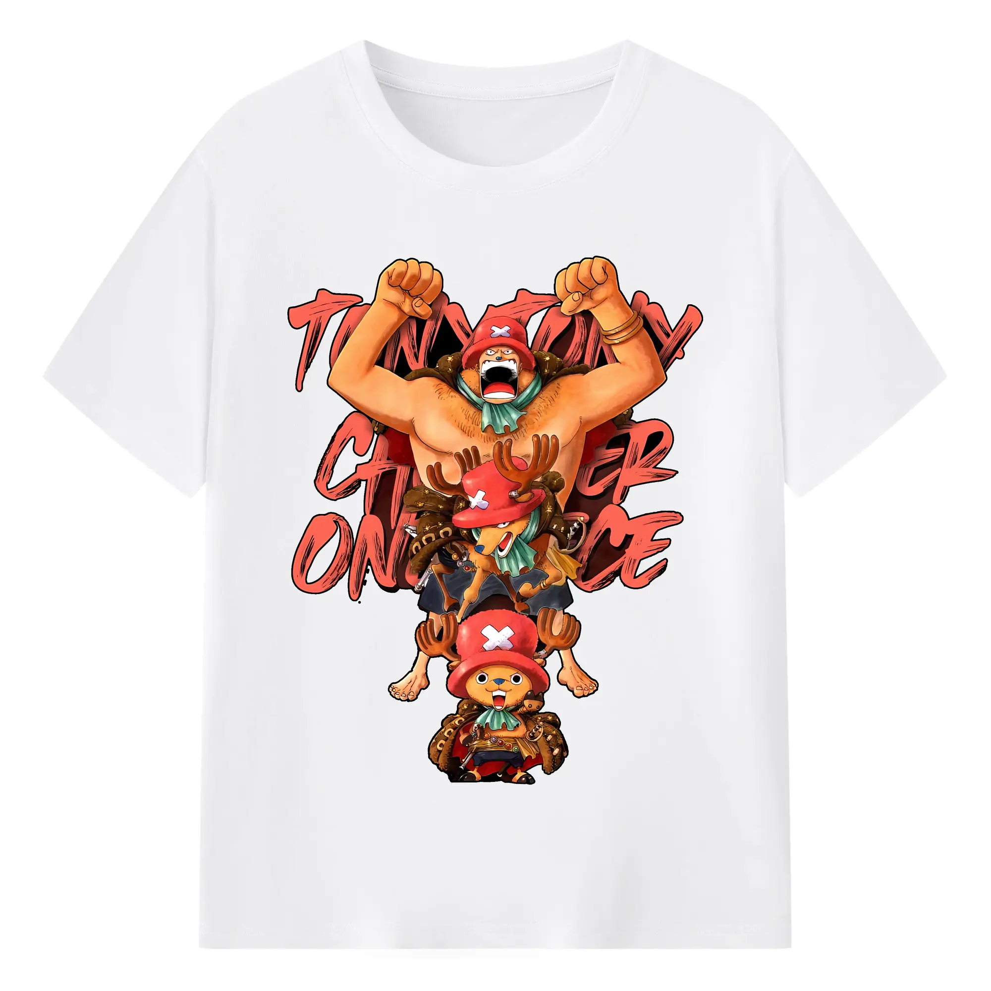 ワンピース グッズ トニートニー・チョッパー - 綿100％ 半袖Tシャツ ・ フロントプリント ・ 快適 通気性 ・ 日常使い 散歩 スポーツ用