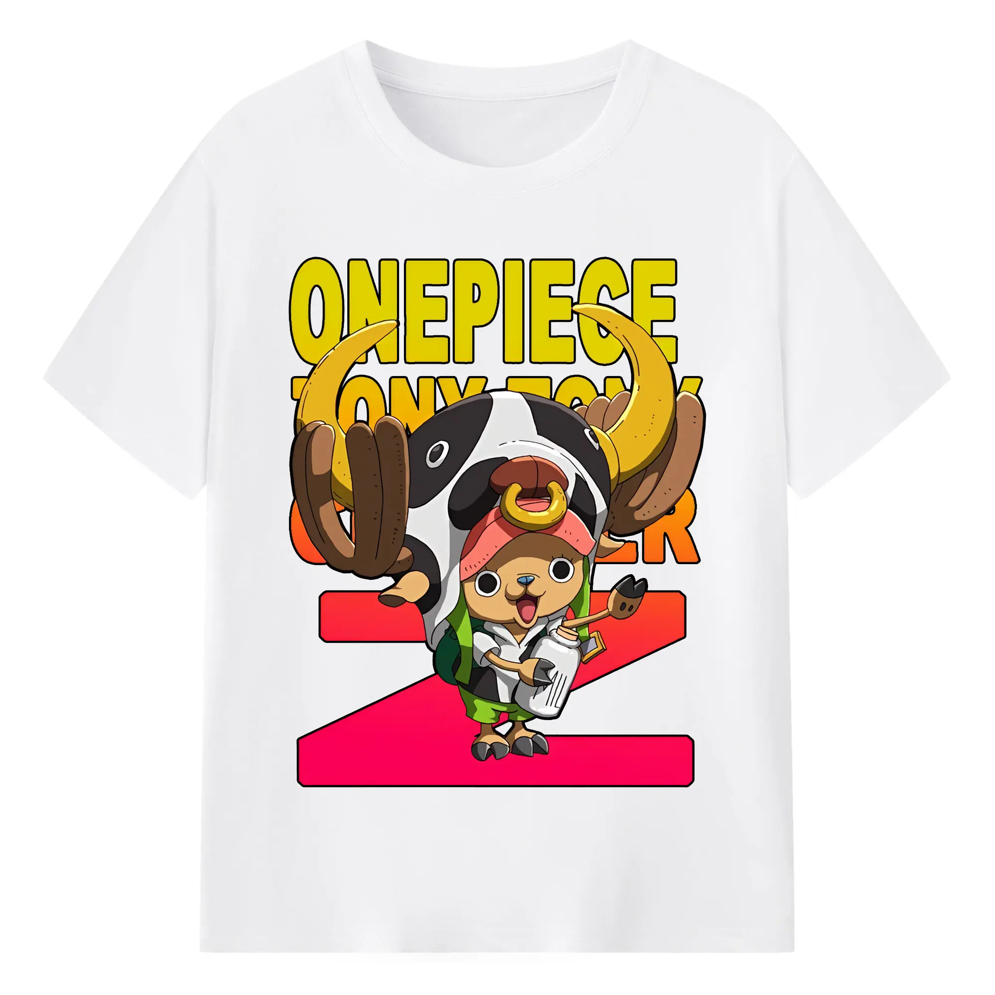 ワンピース グッズ トニートニー・チョッパー - 綿100％ 半袖Tシャツ ・ フロントプリント ・ 快適 通気性 ・ 日常使い 散歩 スポーツ用