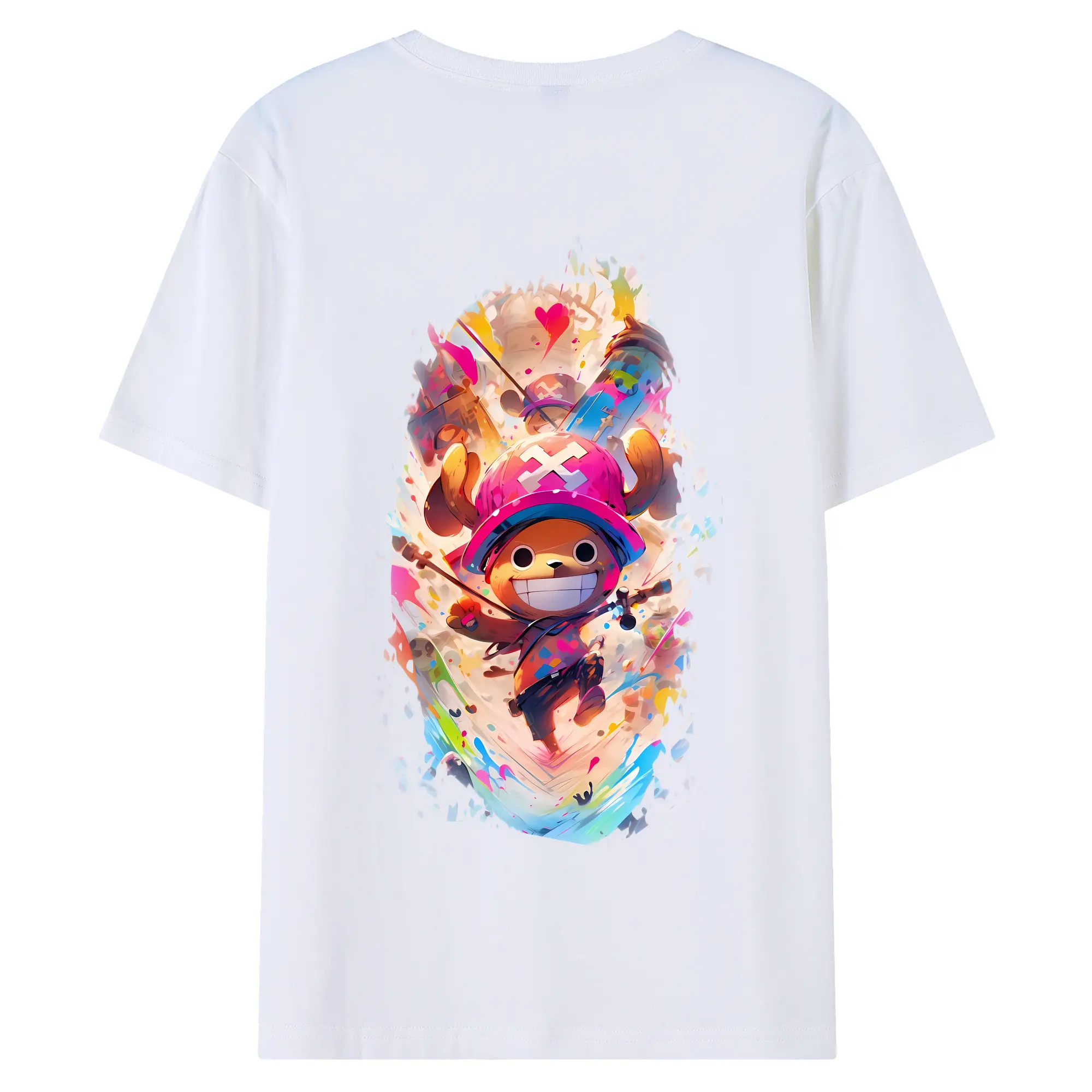 ワンピース グッズ トニートニー・チョッパー - 綿100％ 半袖Tシャツ ・ バックプリント ・ 快適 通気性 ・ 日常使い 散歩 スポーツ用