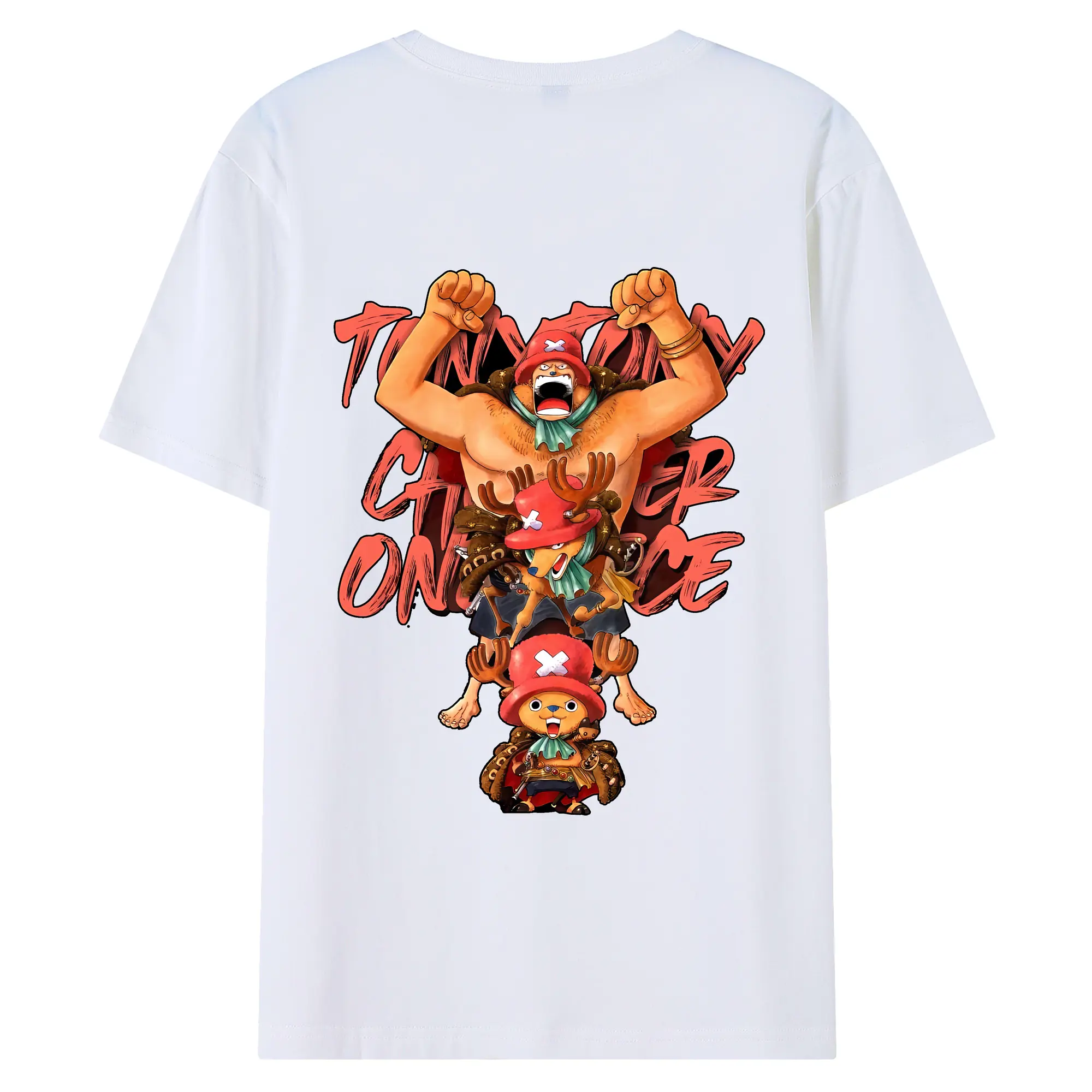 ワンピース グッズ トニートニー・チョッパー - 綿100％ 半袖Tシャツ ・ バックプリント ・ 快適 通気性 ・ 日常使い 散歩 スポーツ用