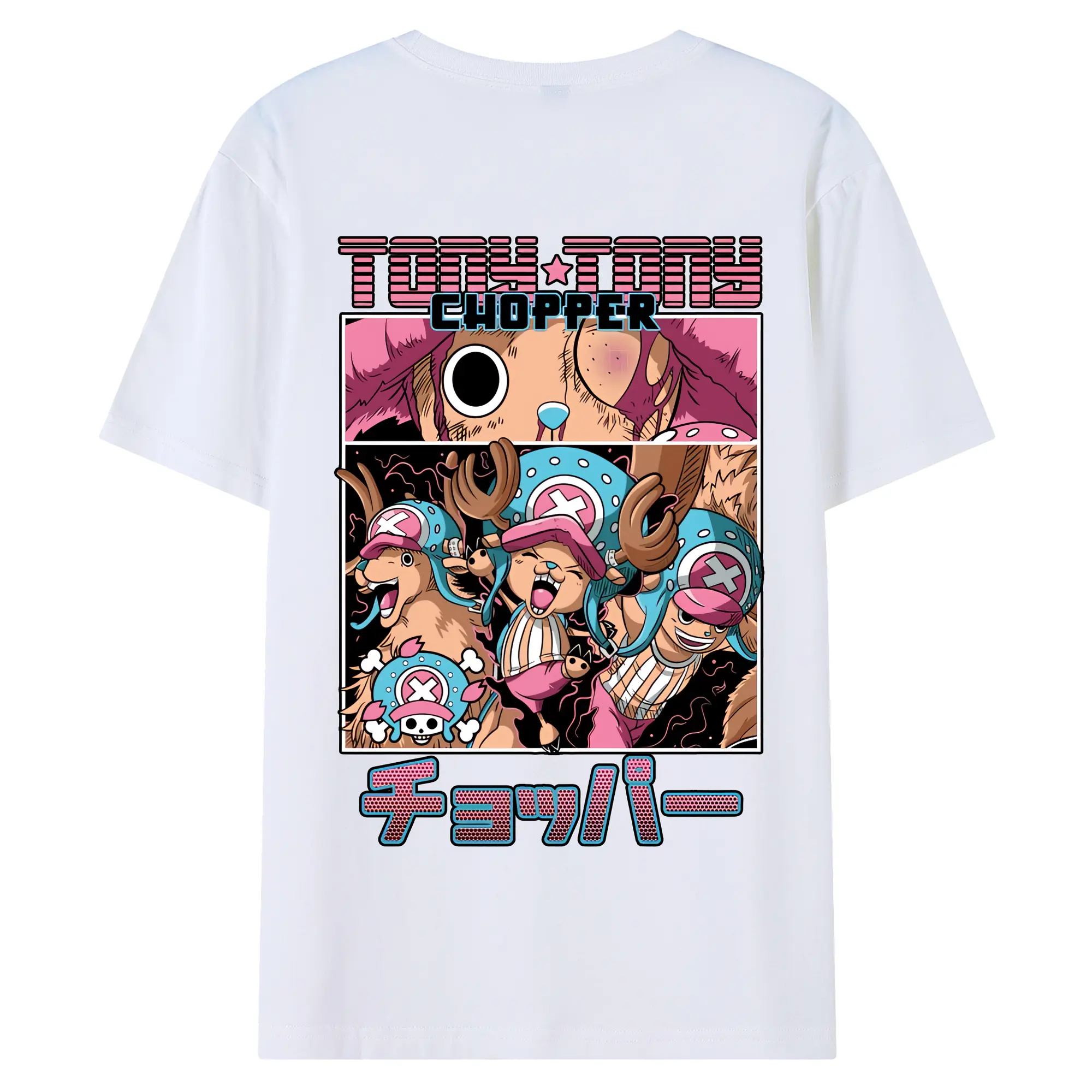 ワンピース グッズ トニートニー・チョッパー - 綿100％ 半袖Tシャツ ・ バックプリント ・ 快適 通気性 ・ 日常使い 散歩 スポーツ用