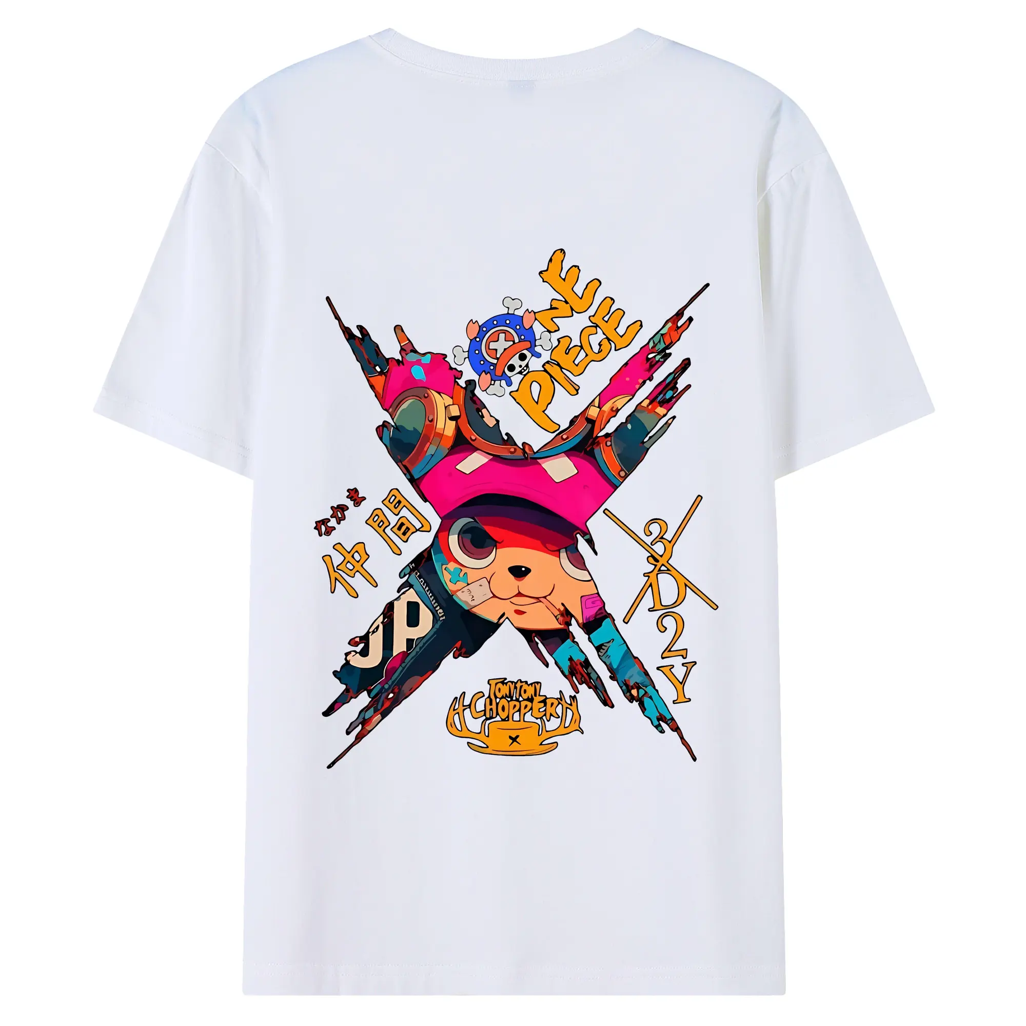 ワンピース グッズ トニートニー・チョッパー - 綿100％ 半袖Tシャツ ・ バックプリント ・ 快適 通気性 ・ 日常使い 散歩 スポーツ用