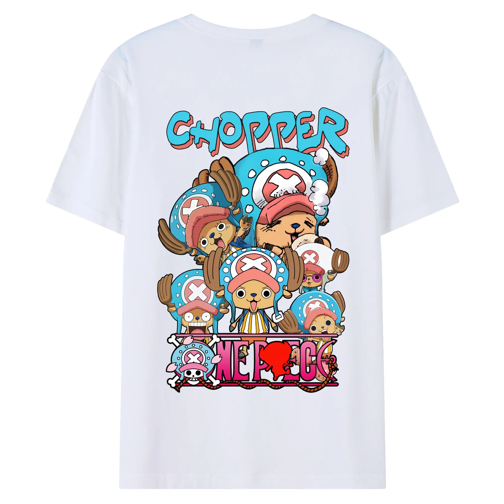 ワンピース グッズ トニートニー・チョッパー - 綿100％ 半袖Tシャツ ・ バックプリント ・ 快適 通気性 ・ 日常使い 散歩 スポーツ用