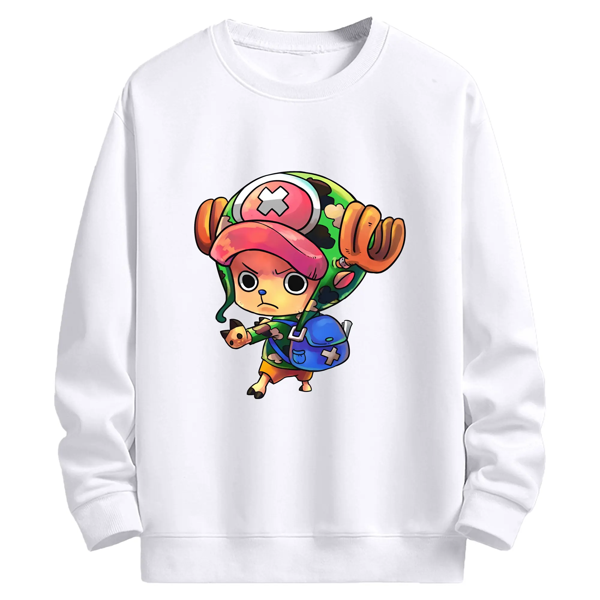 ワンピース グッズ トニートニー・チョッパー - 高品質 クルーネック スウェット ・ コットン59％ ポリエステル41％ ・ ユニセックス 長袖 トレーナー ・ カジュアル デイリー スポーツ 散歩用