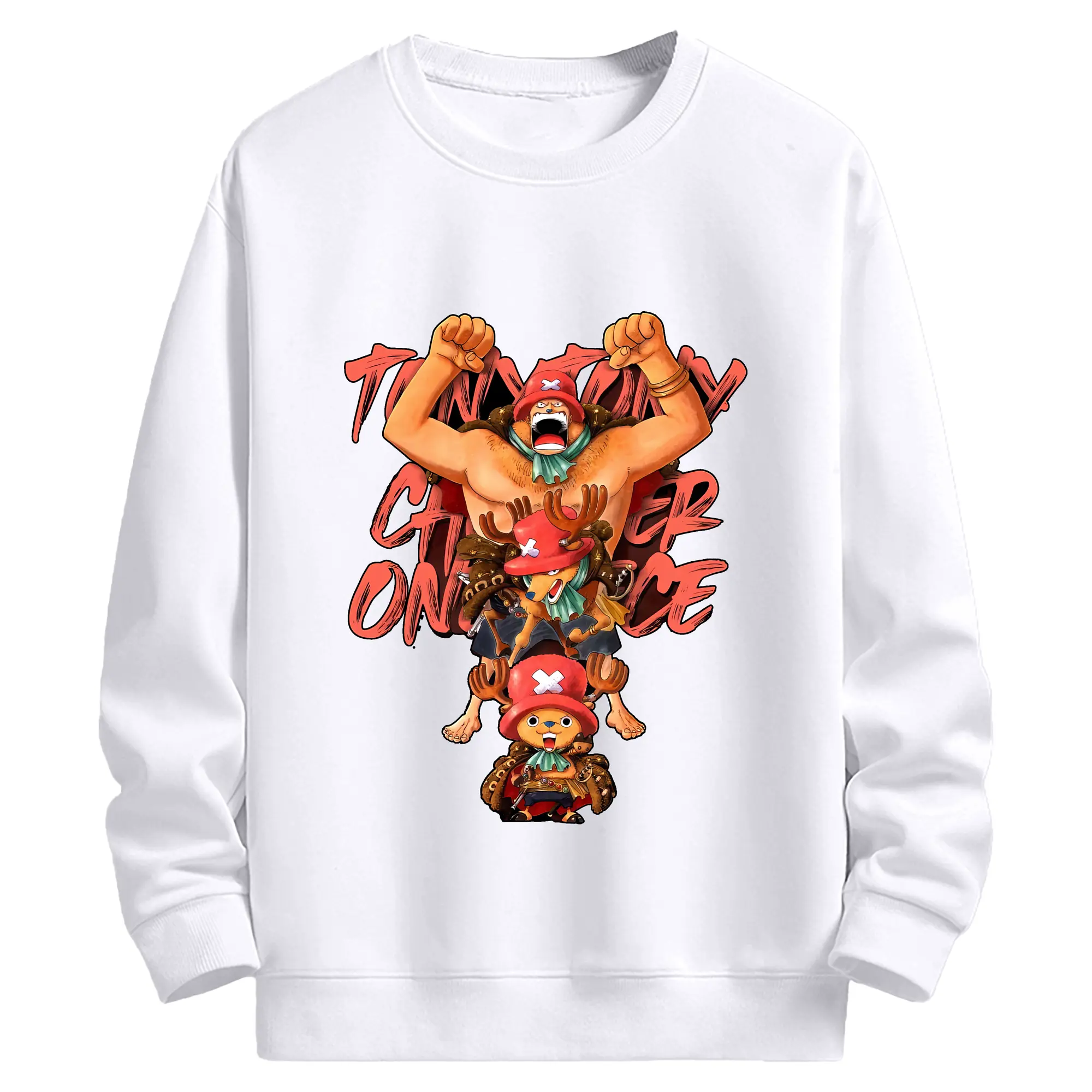 ワンピース グッズ トニートニー・チョッパー - 高品質 クルーネック スウェット ・ コットン59％ ポリエステル41％ ・ ユニセックス 長袖 トレーナー ・ カジュアル デイリー スポーツ 散歩用