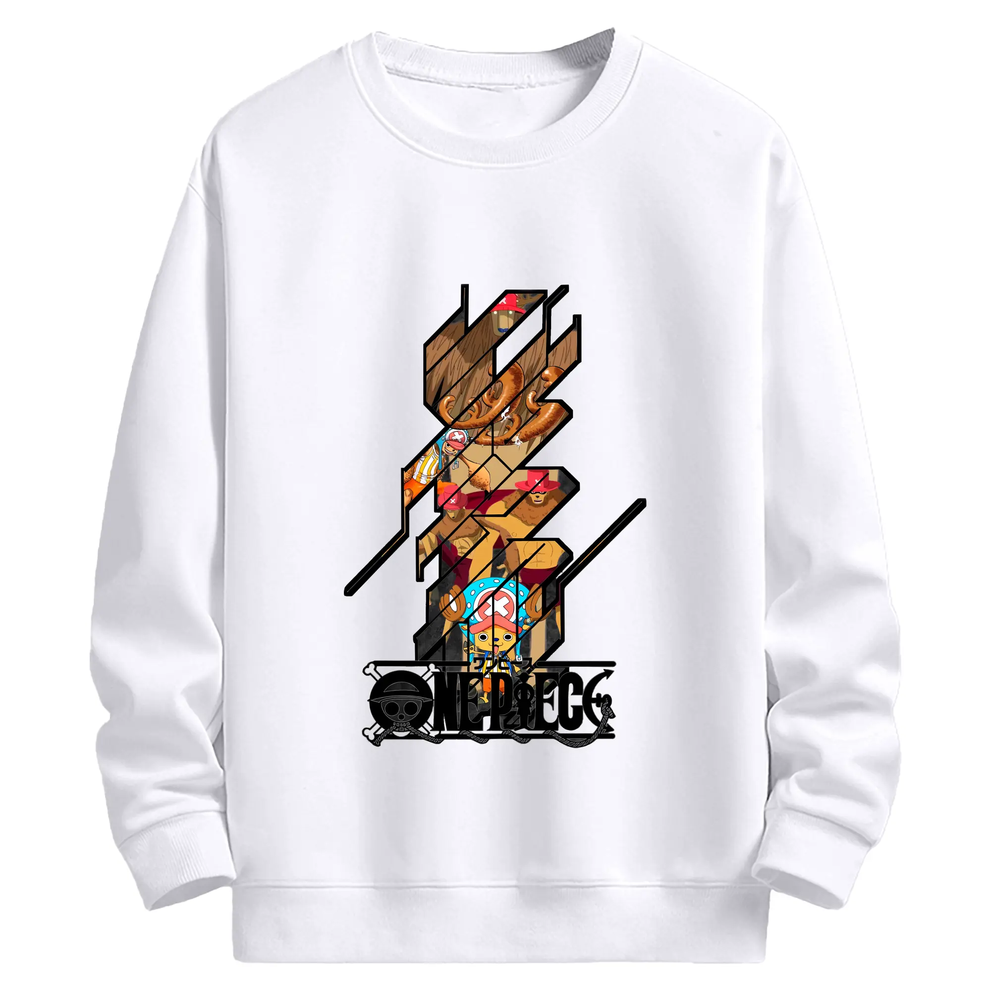 ワンピース グッズ トニートニー・チョッパー - 高品質 クルーネック スウェット ・ コットン59％ ポリエステル41％ ・ ユニセックス 長袖 トレーナー ・ カジュアル デイリー スポーツ 散歩用