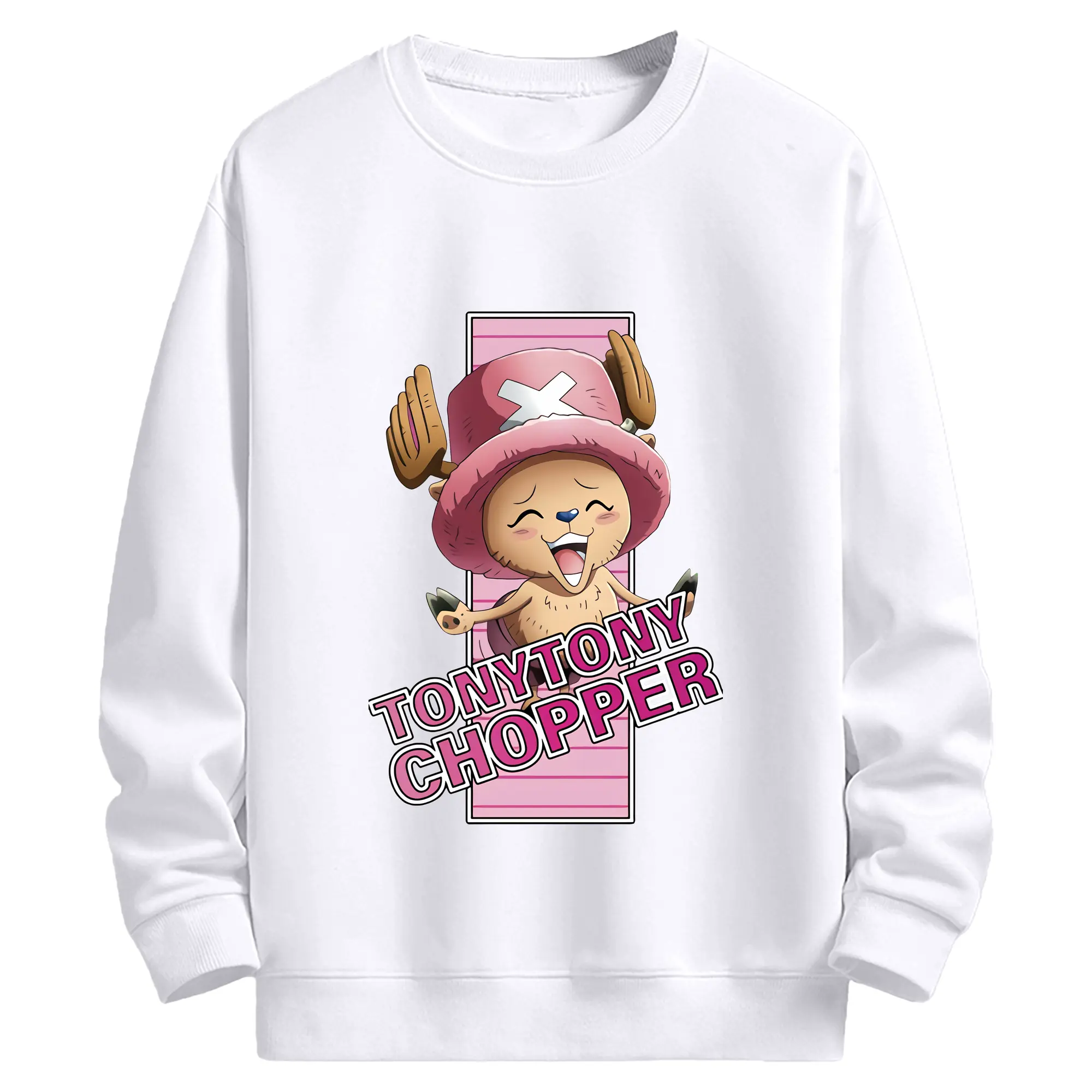 ワンピース グッズ トニートニー・チョッパー - 高品質 クルーネック スウェット ・ コットン59％ ポリエステル41％ ・ ユニセックス 長袖 トレーナー ・ カジュアル デイリー スポーツ 散歩用