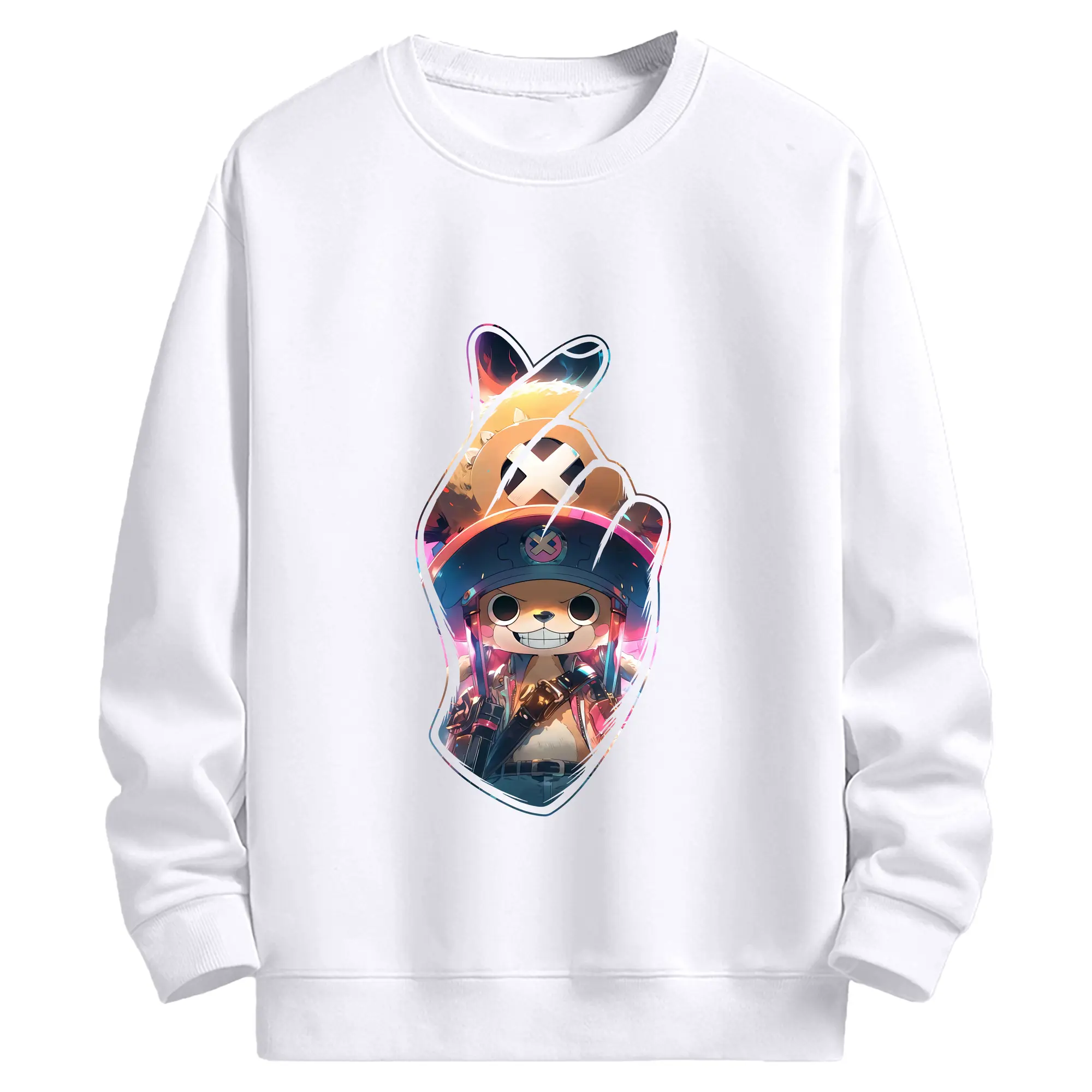 ワンピース グッズ トニートニー・チョッパー - 高品質 クルーネック スウェット ・ コットン59％ ポリエステル41％ ・ ユニセックス 長袖 トレーナー ・ カジュアル デイリー スポーツ 散歩用