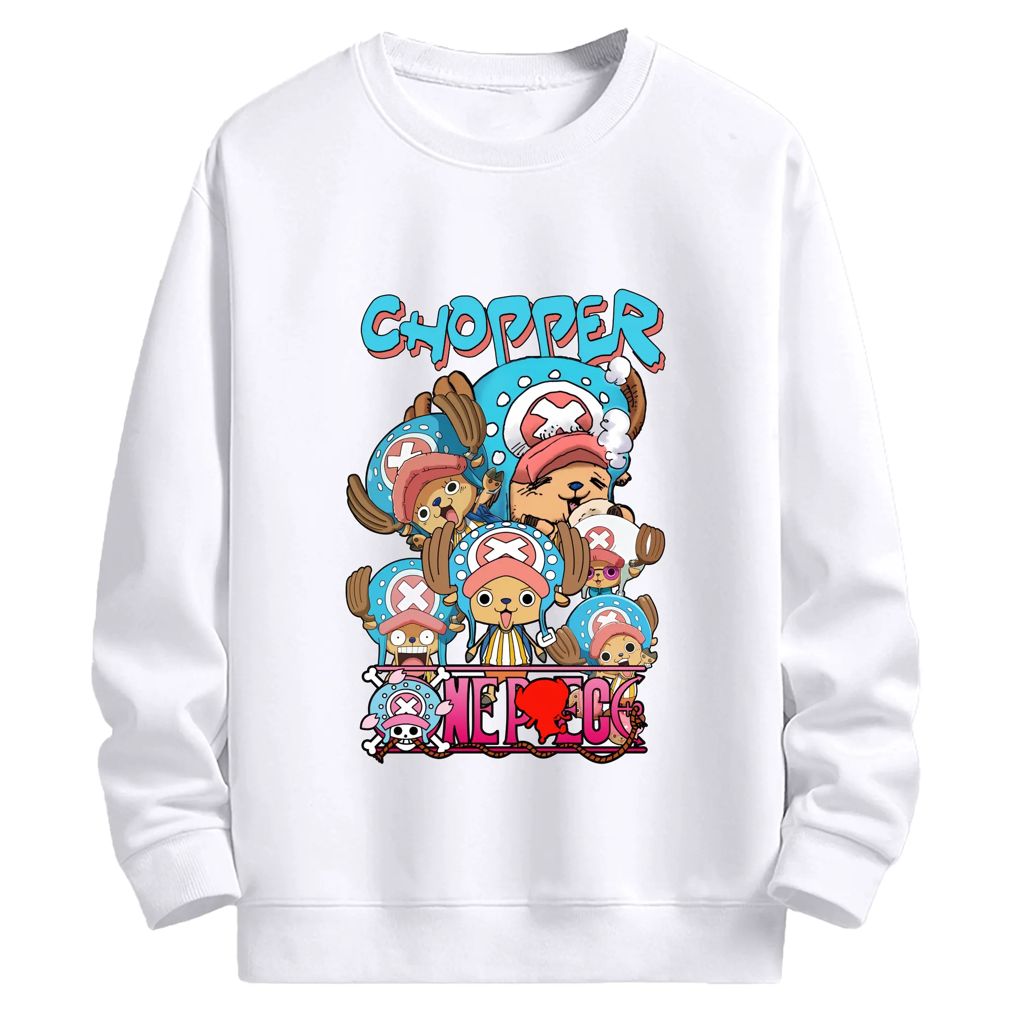 ワンピース グッズ トニートニー・チョッパー - 高品質 クルーネック スウェット ・ コットン59％ ポリエステル41％ ・ ユニセックス 長袖 トレーナー ・ カジュアル デイリー スポーツ 散歩用